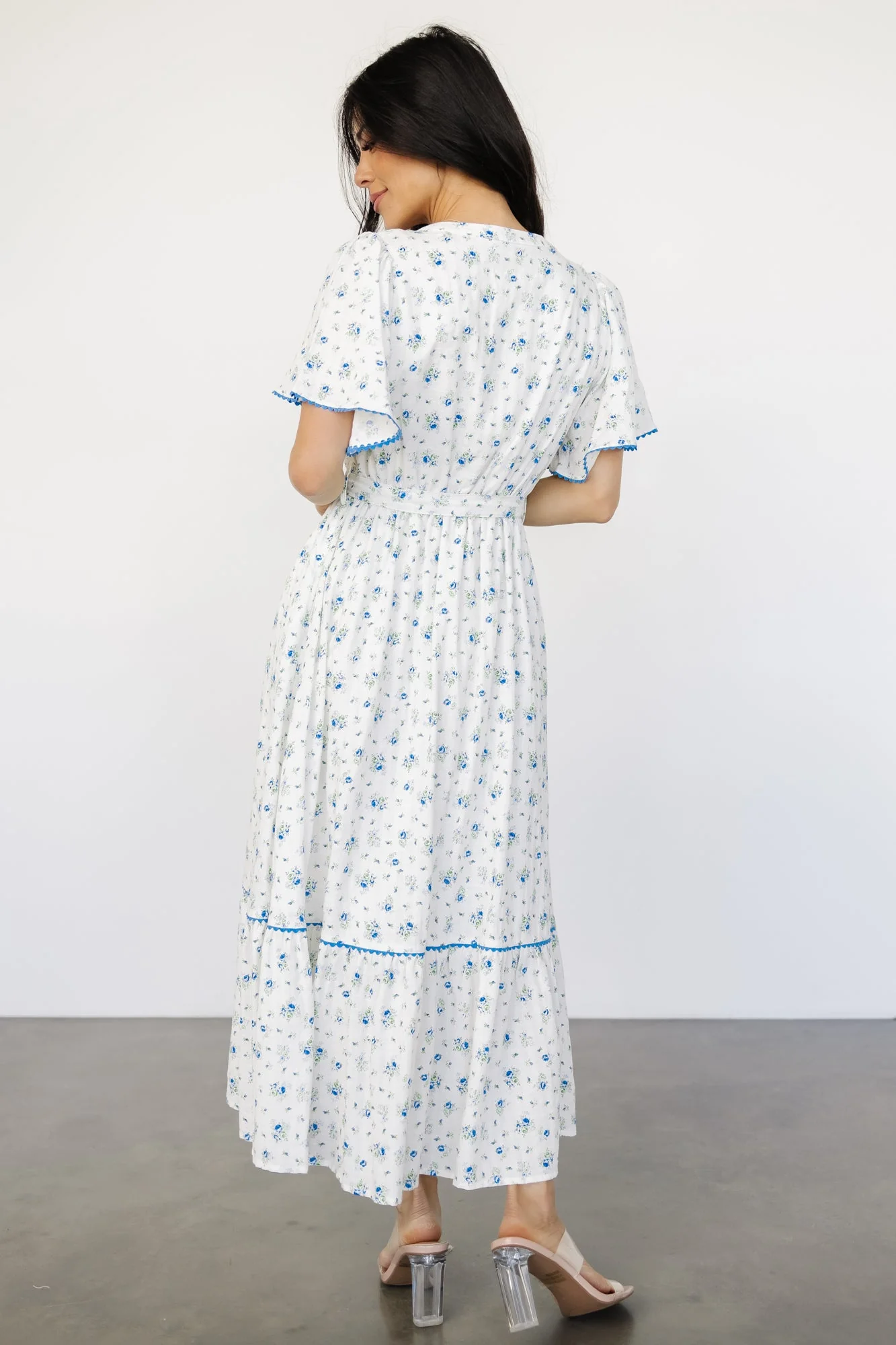 Janie Midi Dress | Ivory Multi Floral - Jamouz