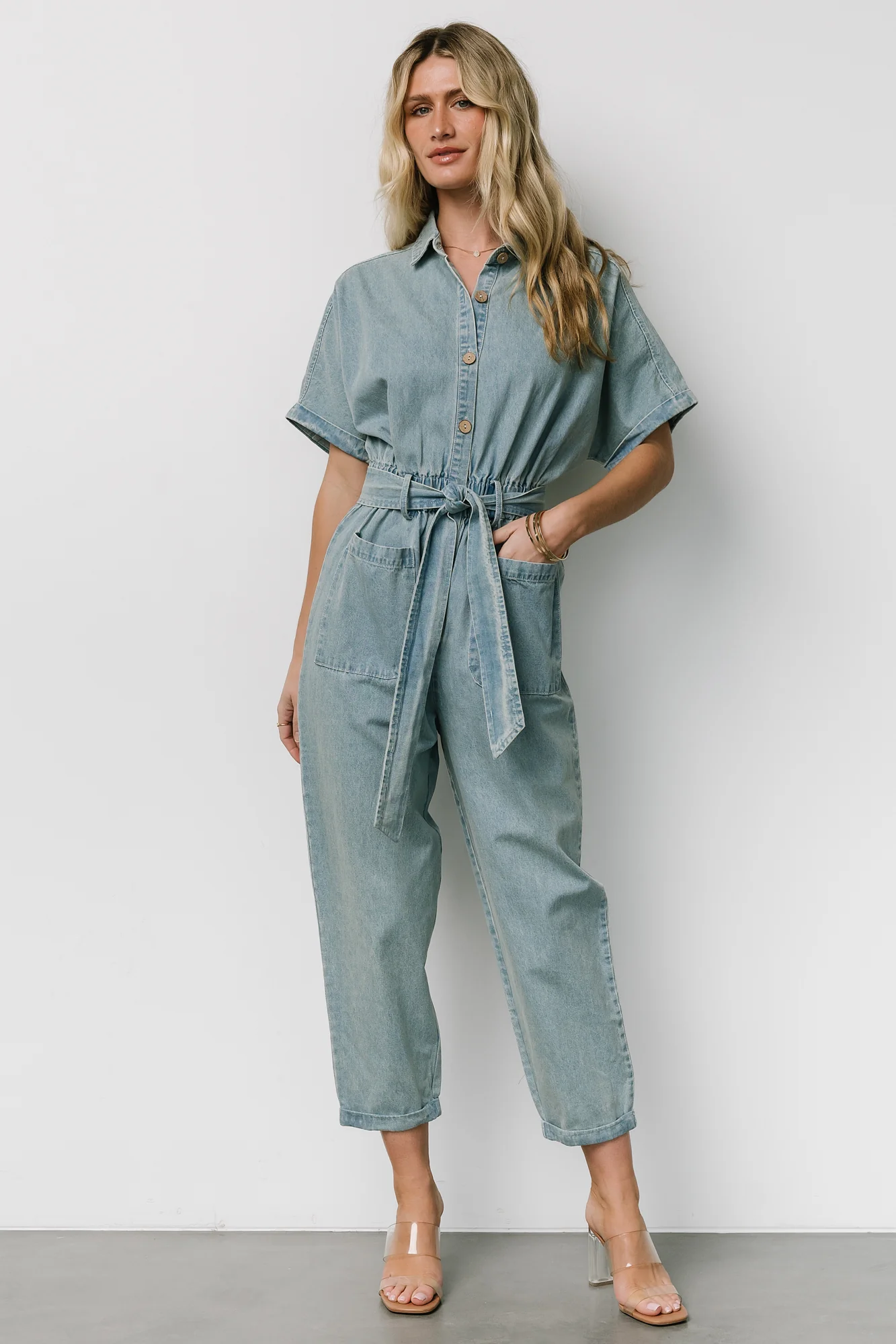 Mateo Button Up Jumpsuit | Denim - Jamouz