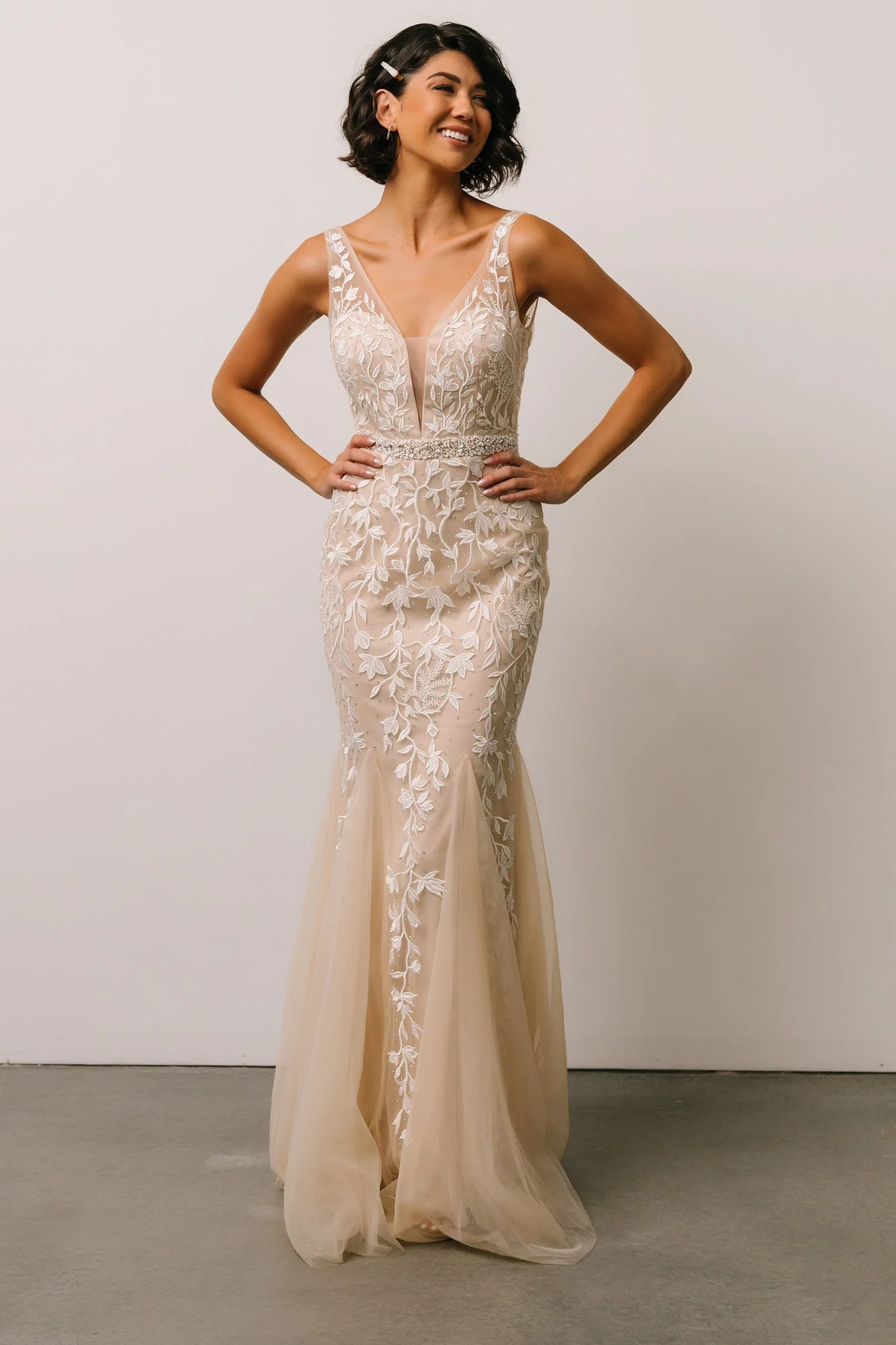 Fleurette Bridal Gown | Beige + Ivory - Jamouz