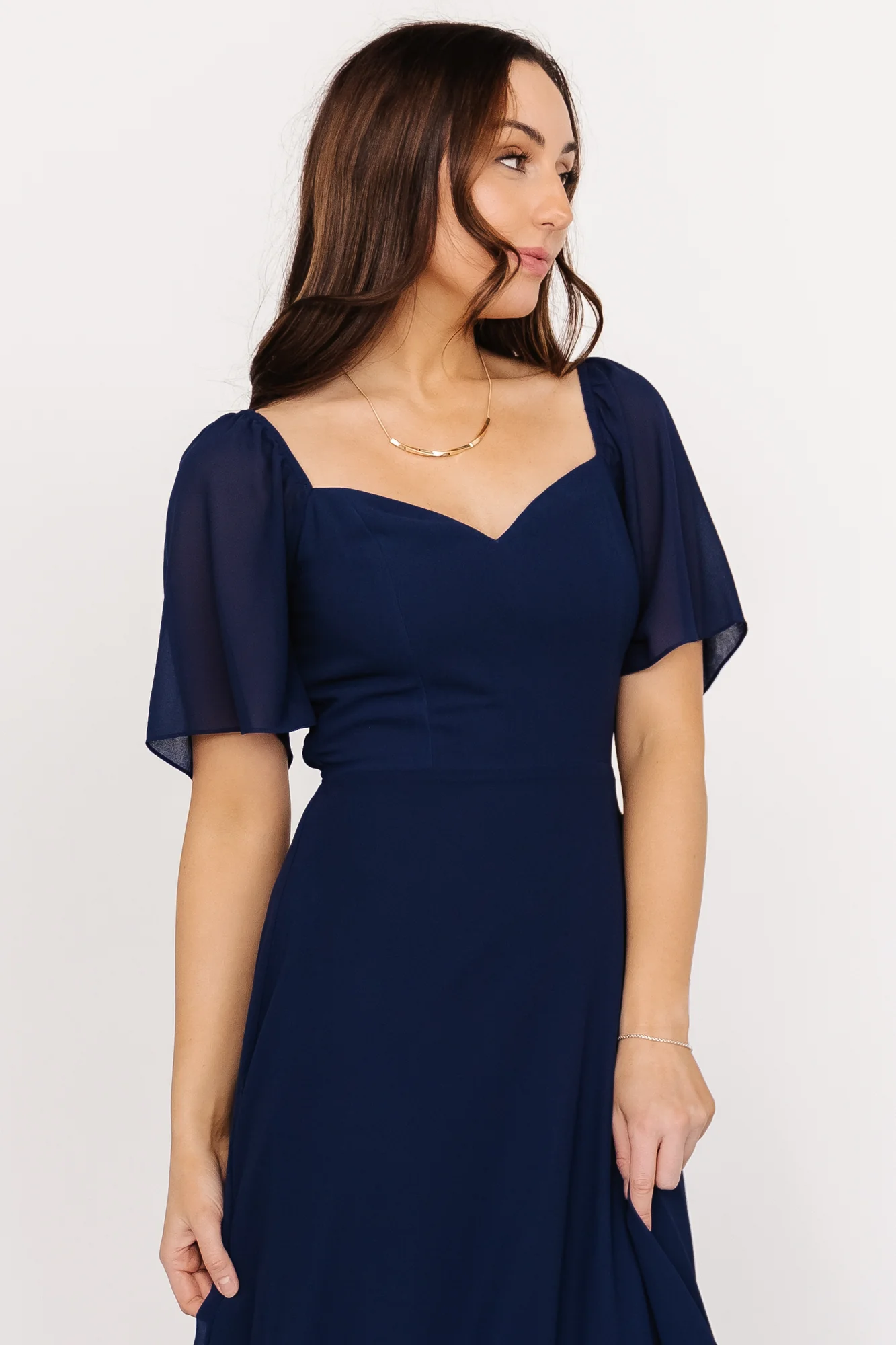 Fabric Swatch - Sierra Chiffon | Navy - Jamouz