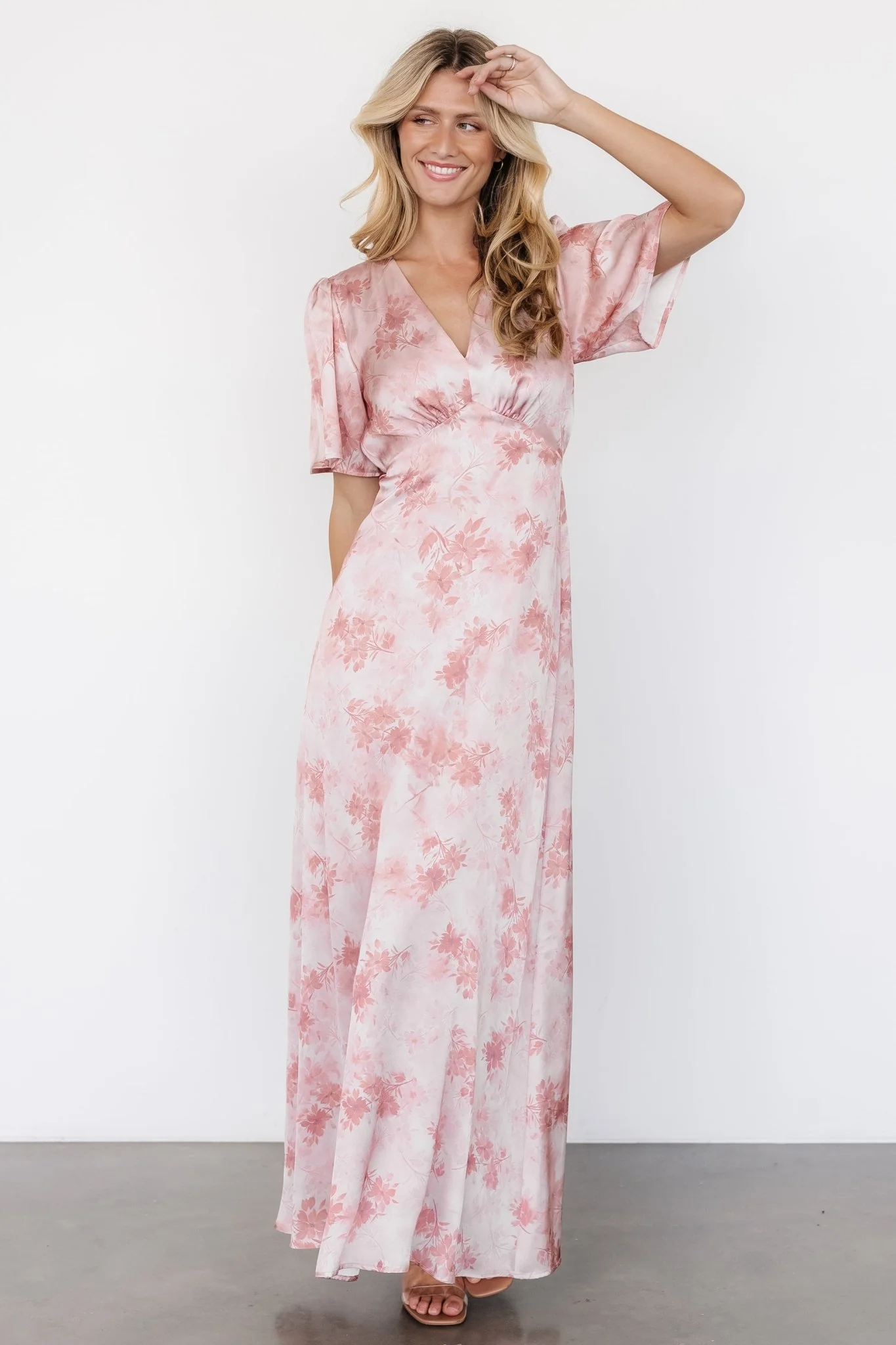 Carmen Maxi Dress | Blush Floral - Jamouz