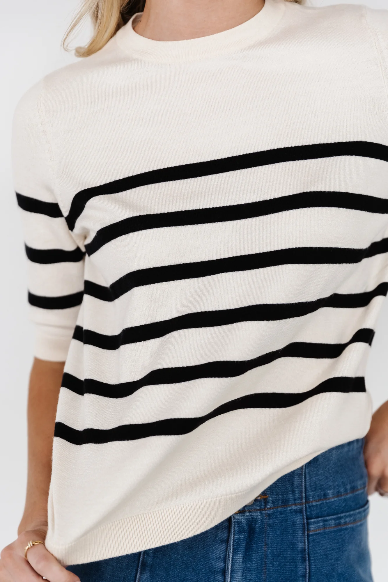Huntington Striped Top | Cream + Black - Jamouz
