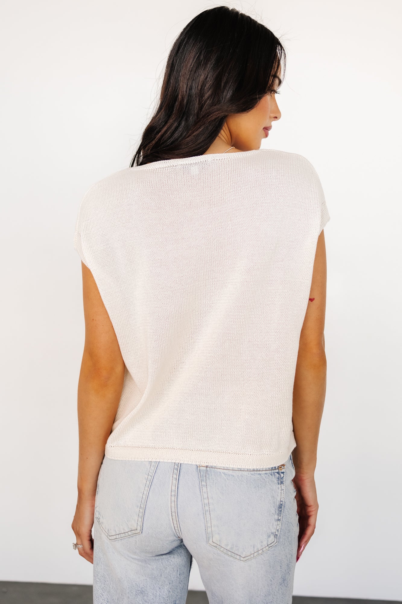 Lexie Knit Top | Cream + Orange Applique - Jamouz