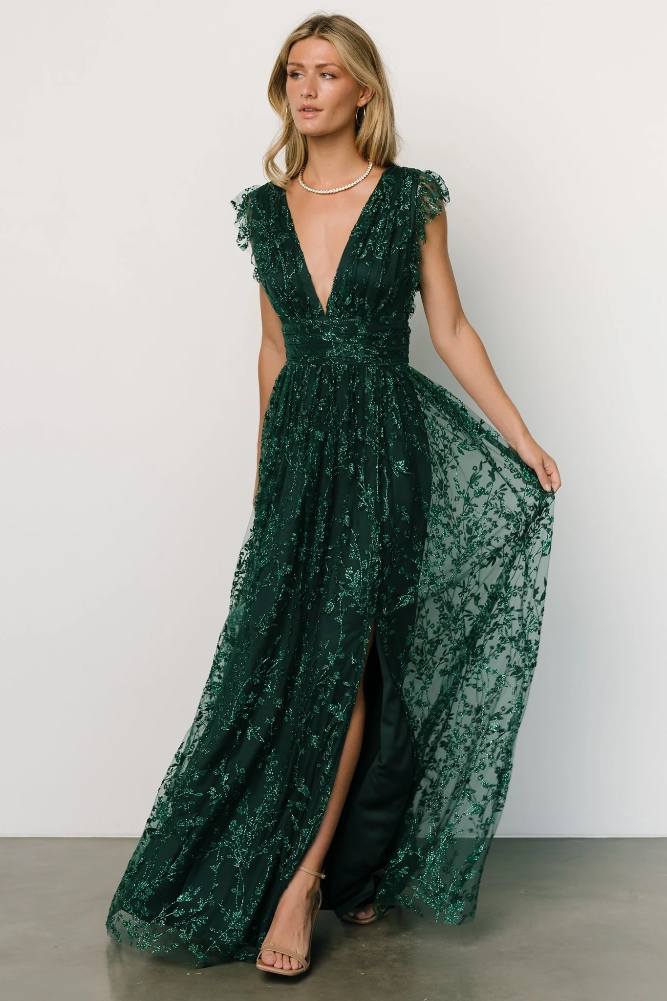 Arlene Shimmer Gown | Emerald - Jamouz