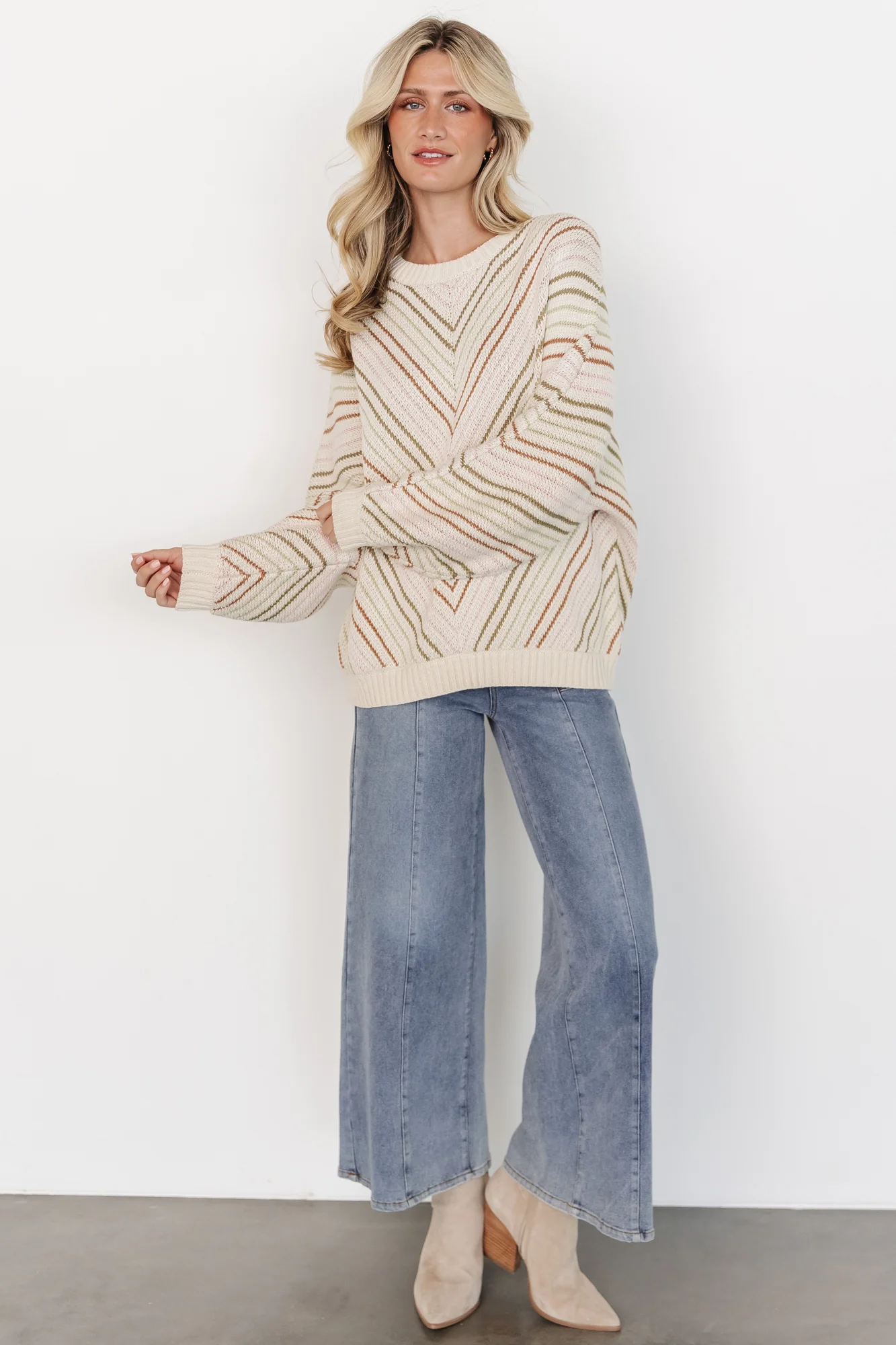 Tava Sweater | Ivory + Multi - Jamouz
