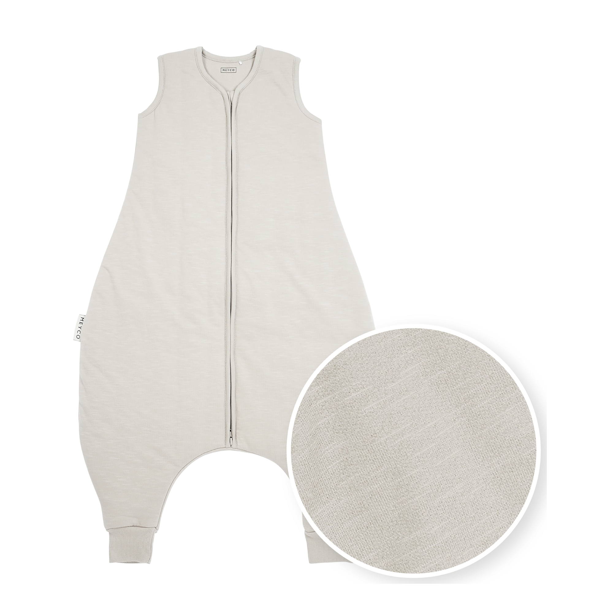 Schlafoverall Slub Greige 92 cm - Jamouz