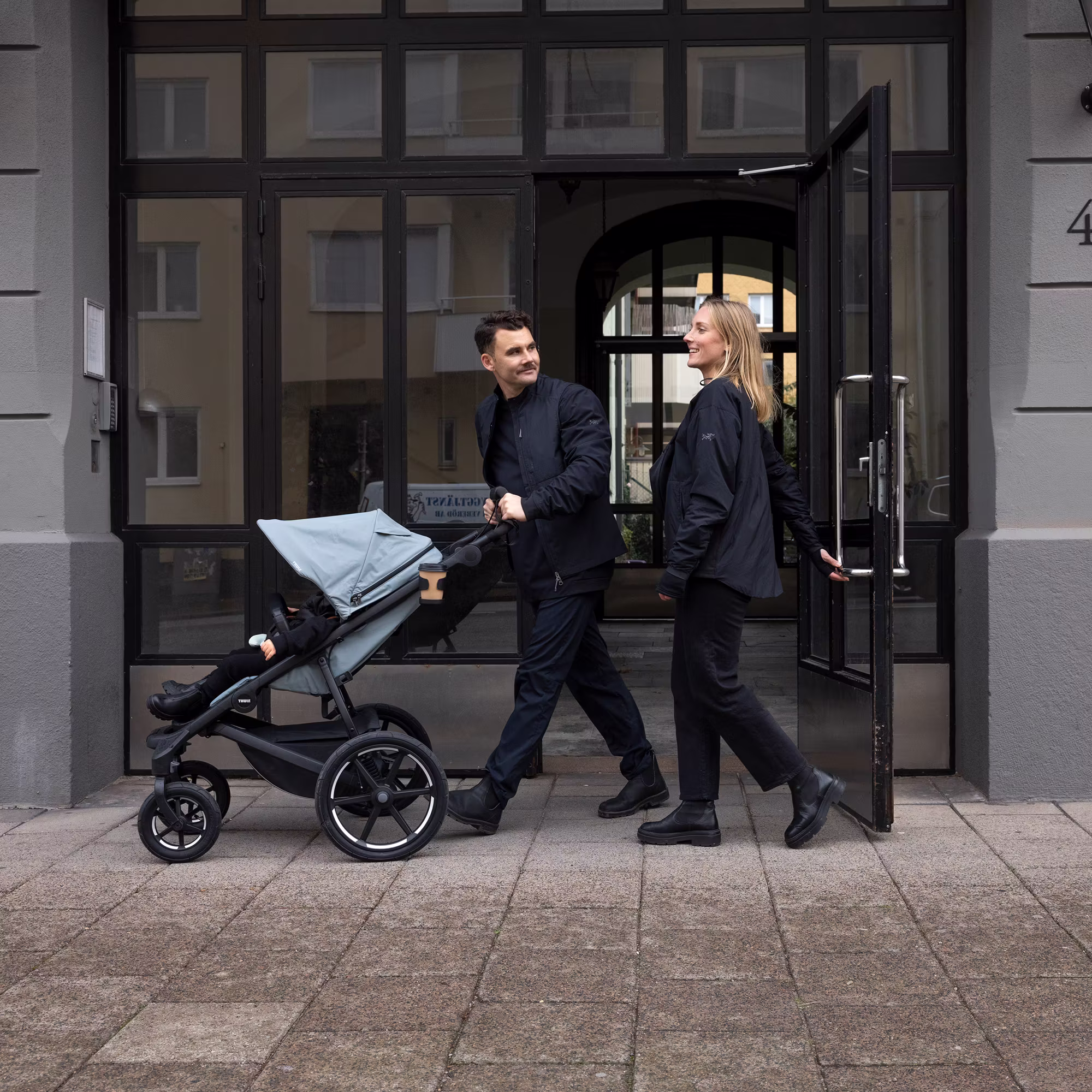 Set Urban Glide 4-wheel Soft Beige mit Wanne - Jamouz