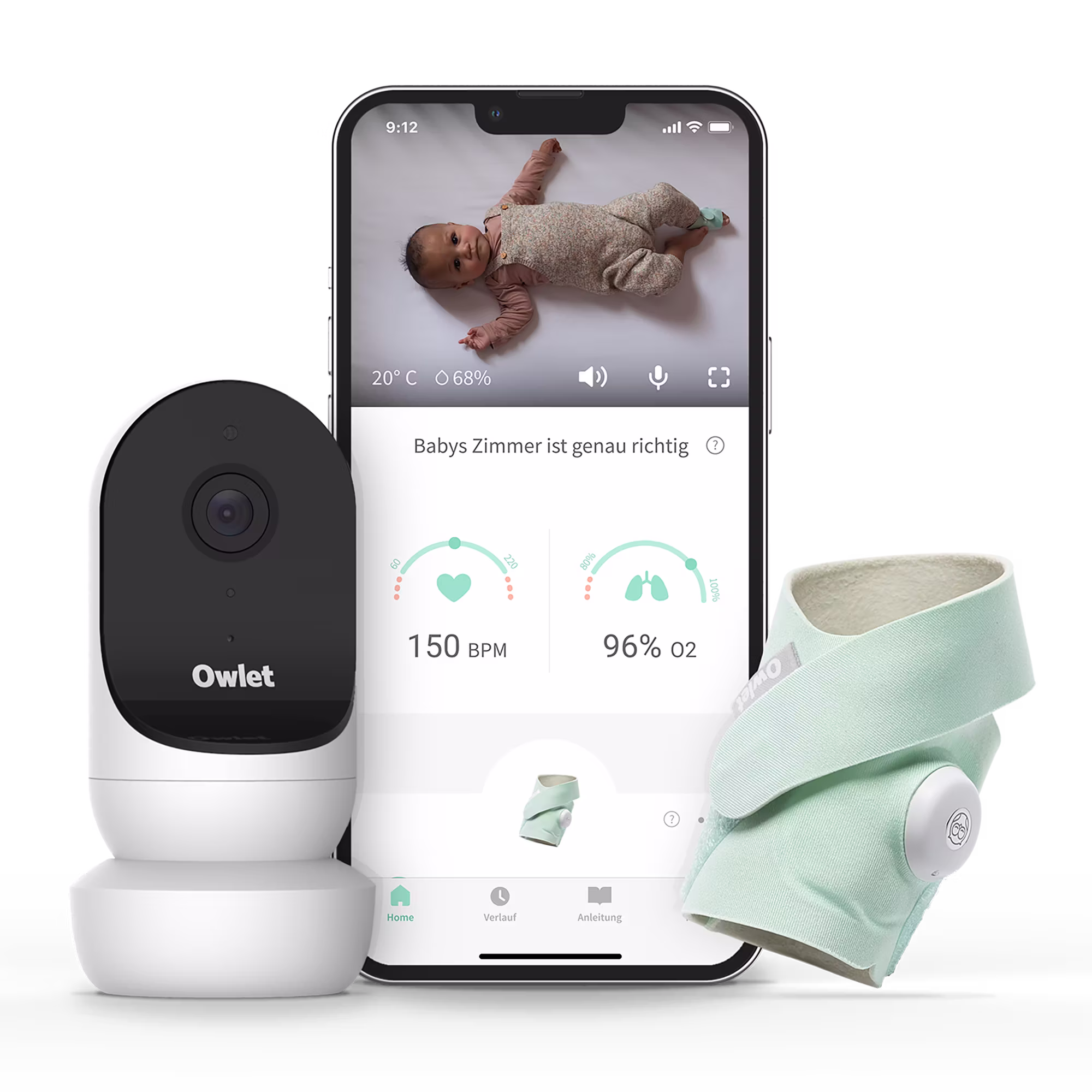 Smart Sock 3 Mint mit Owlet Cam 2 - Jamouz
