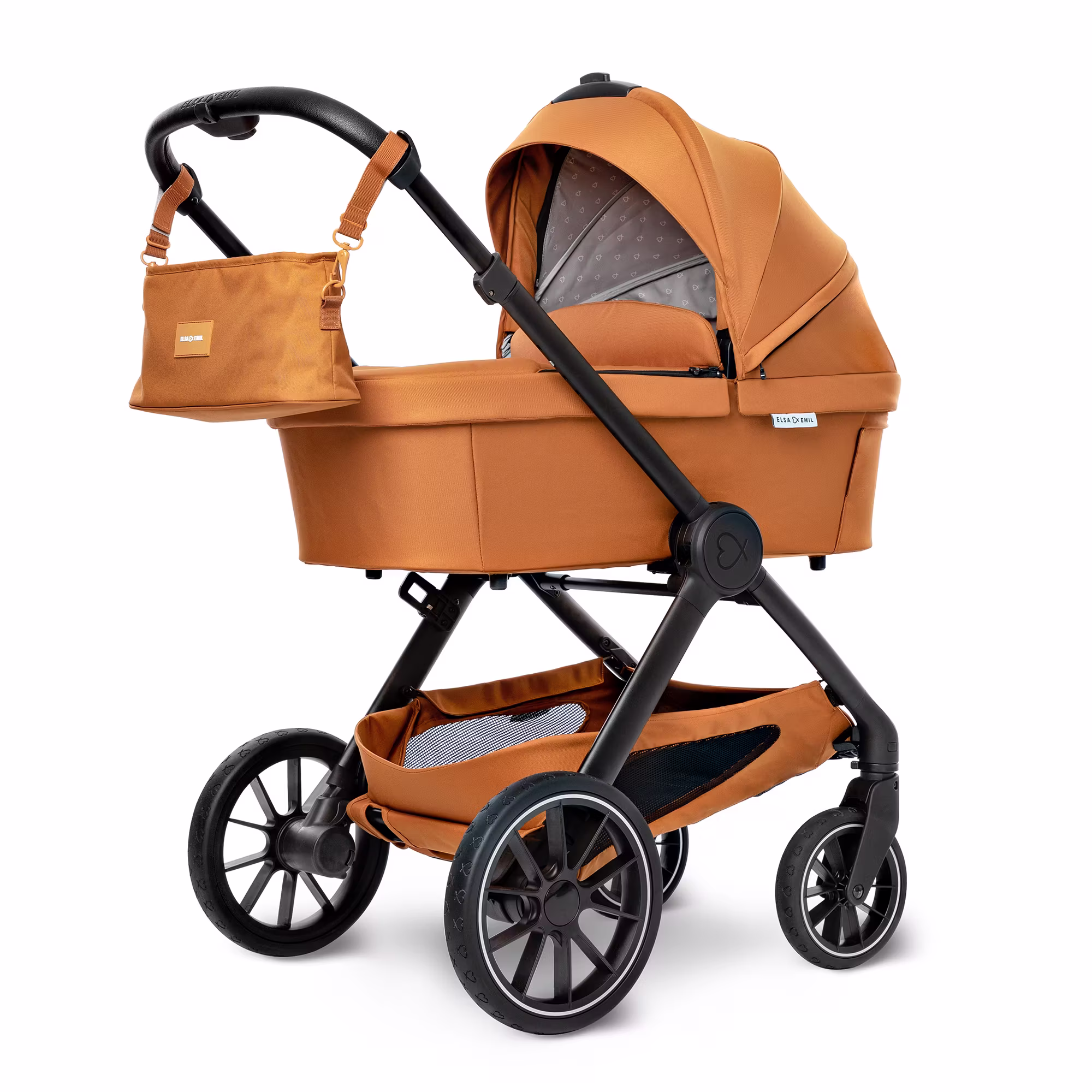 Set ELSA & EMIL Kinderwagen Krokodilgrün mit Organizer - Jamouz