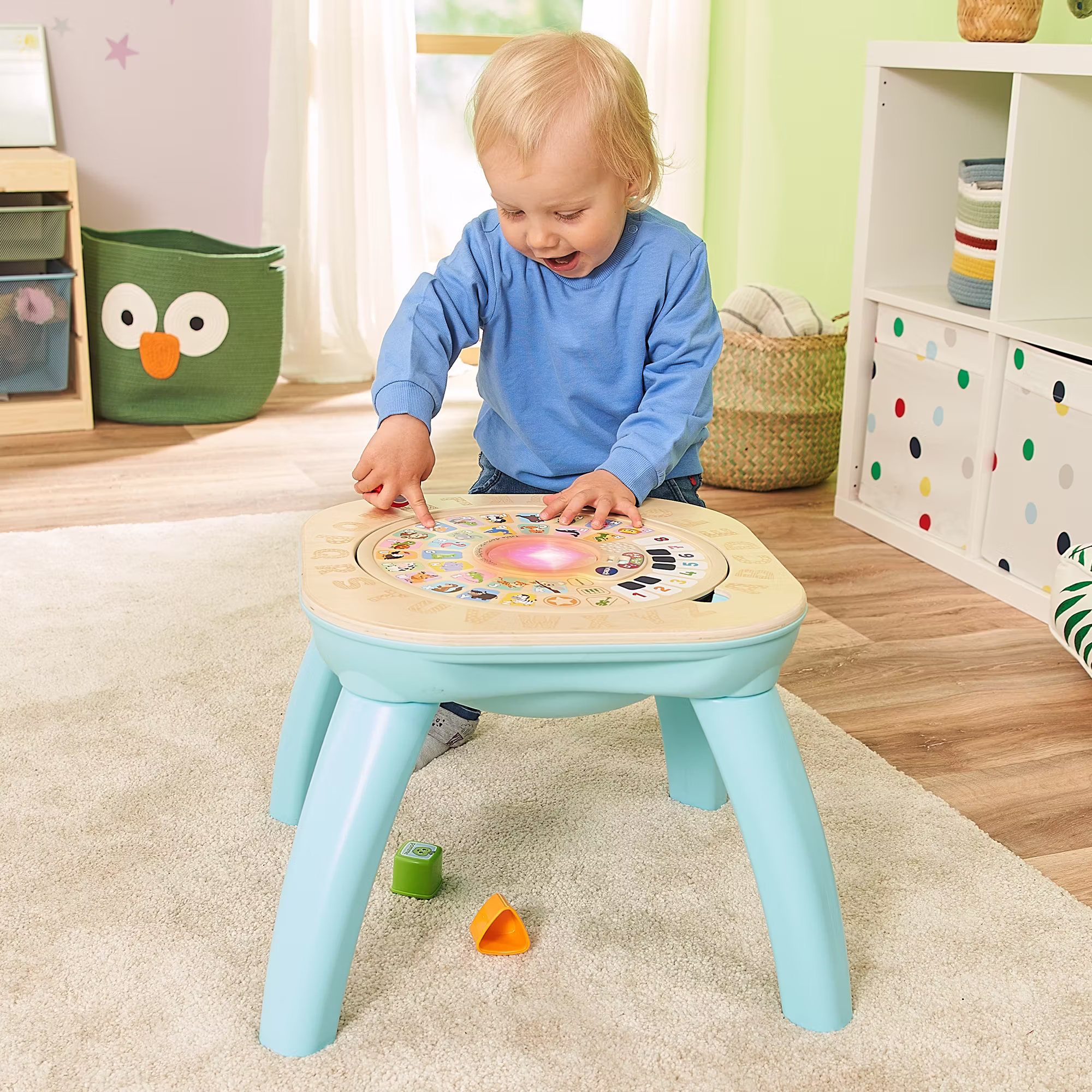 2-in-1 Interaktiver Spieltisch mit Holzplatte - Jamouz
