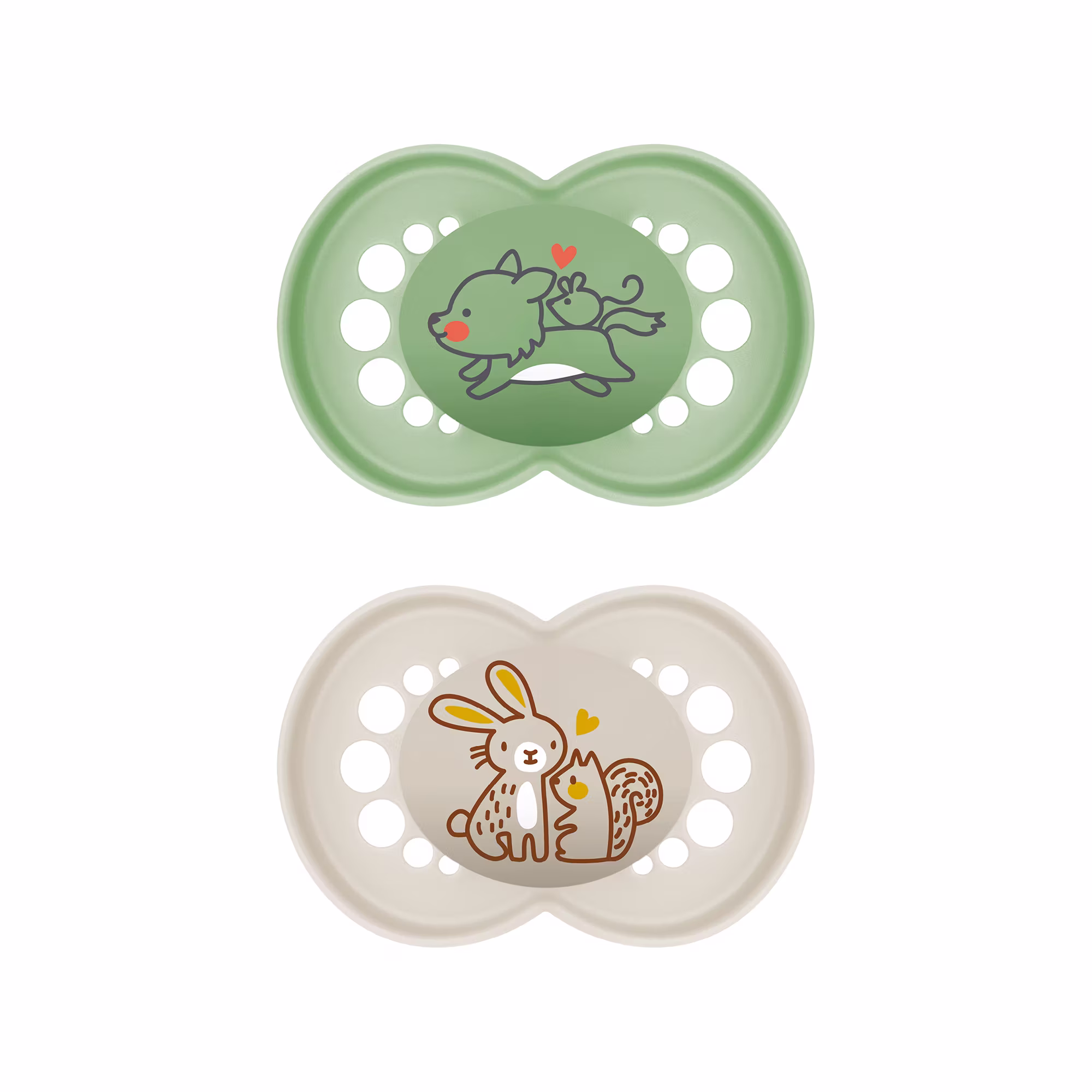 Beruhigungssauger Original matt Silikon ab 16 Monate Wolf/Hase - Jamouz