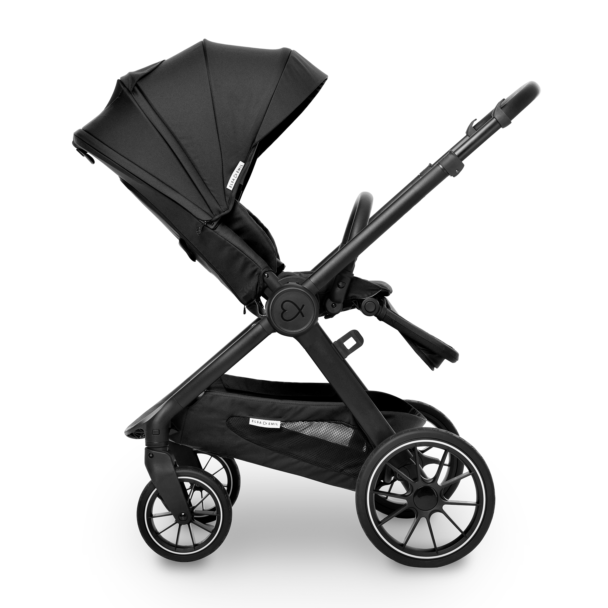 Set ELSA & EMIL Kinderwagen Elefantengrau mit Henkel-Rucksack - Jamouz