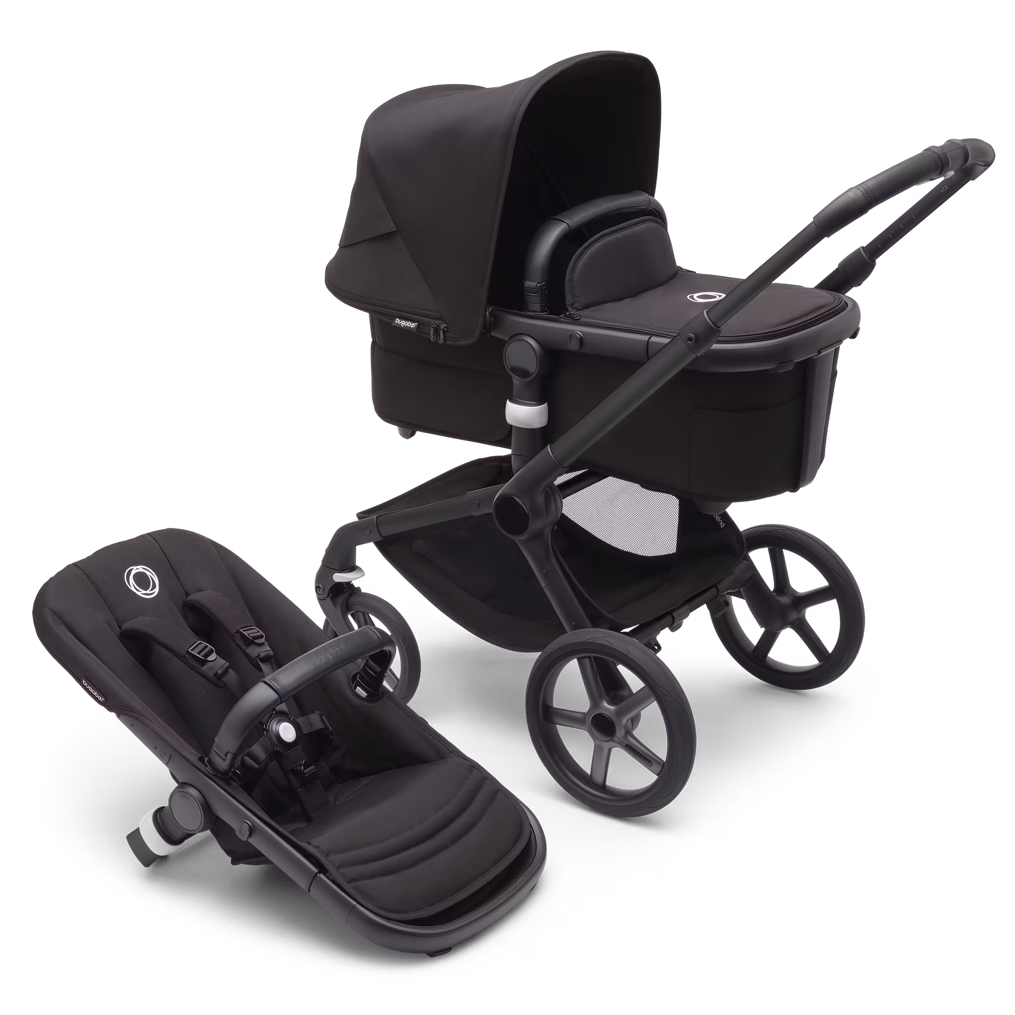 Fox 5 2-in-1 Komfort-Kinderwagen Schwarz/Forest Green - Jamouz