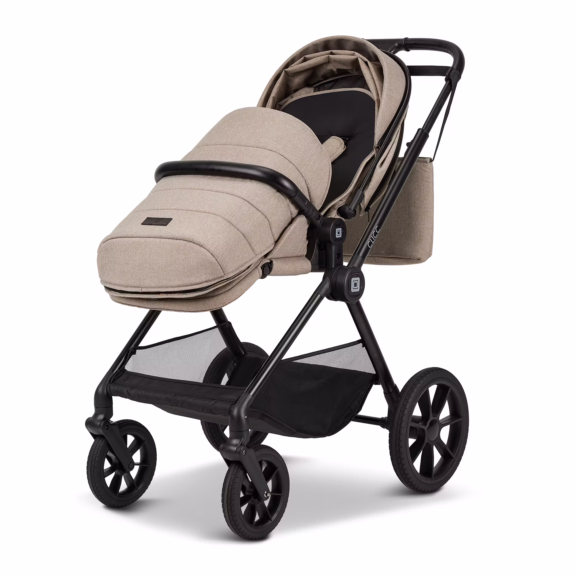 CLICC Set Black Melange mit Babyschale Cosmo - Jamouz
