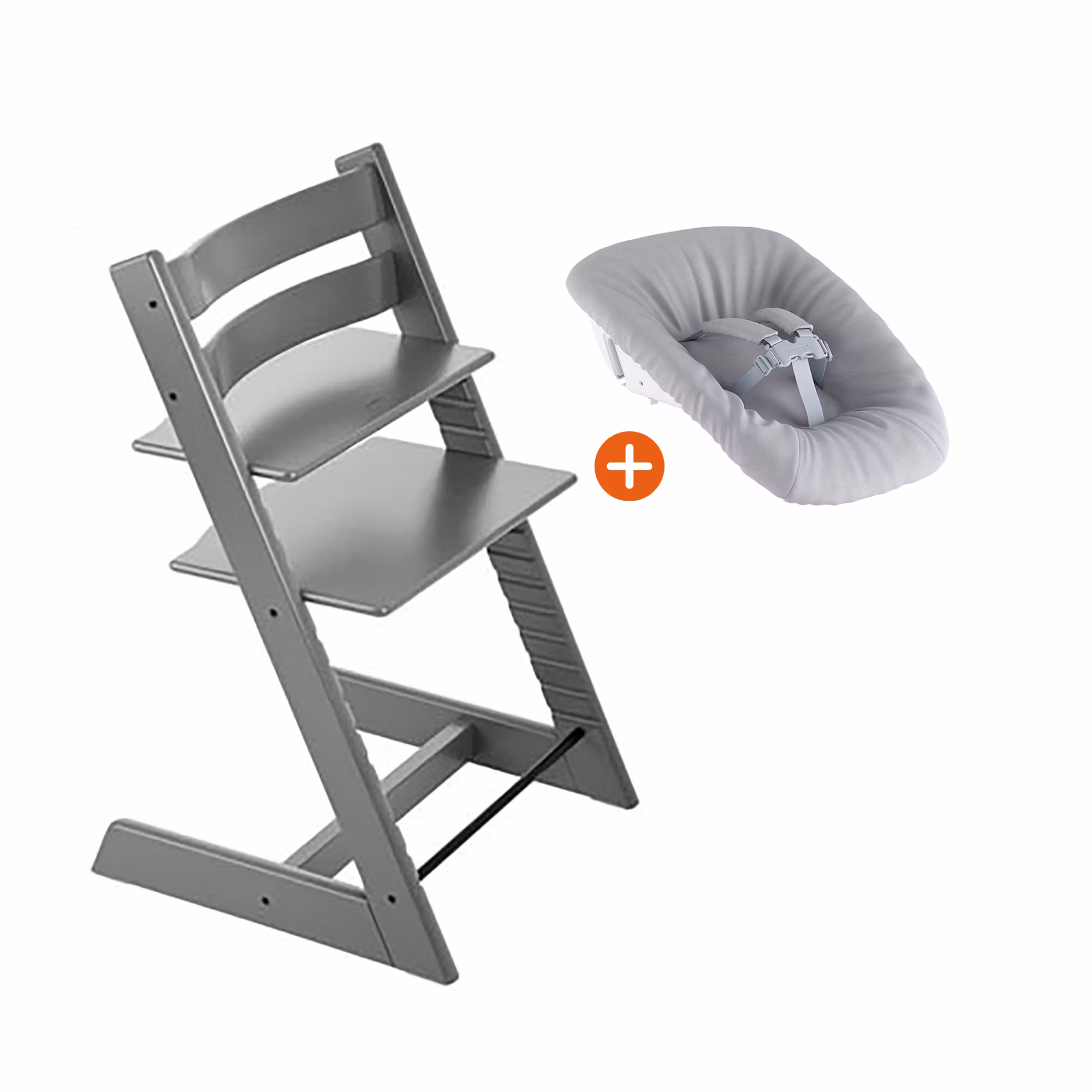 Set Tripp Trapp® Hazy Grey mit Newborn Set - Jamouz
