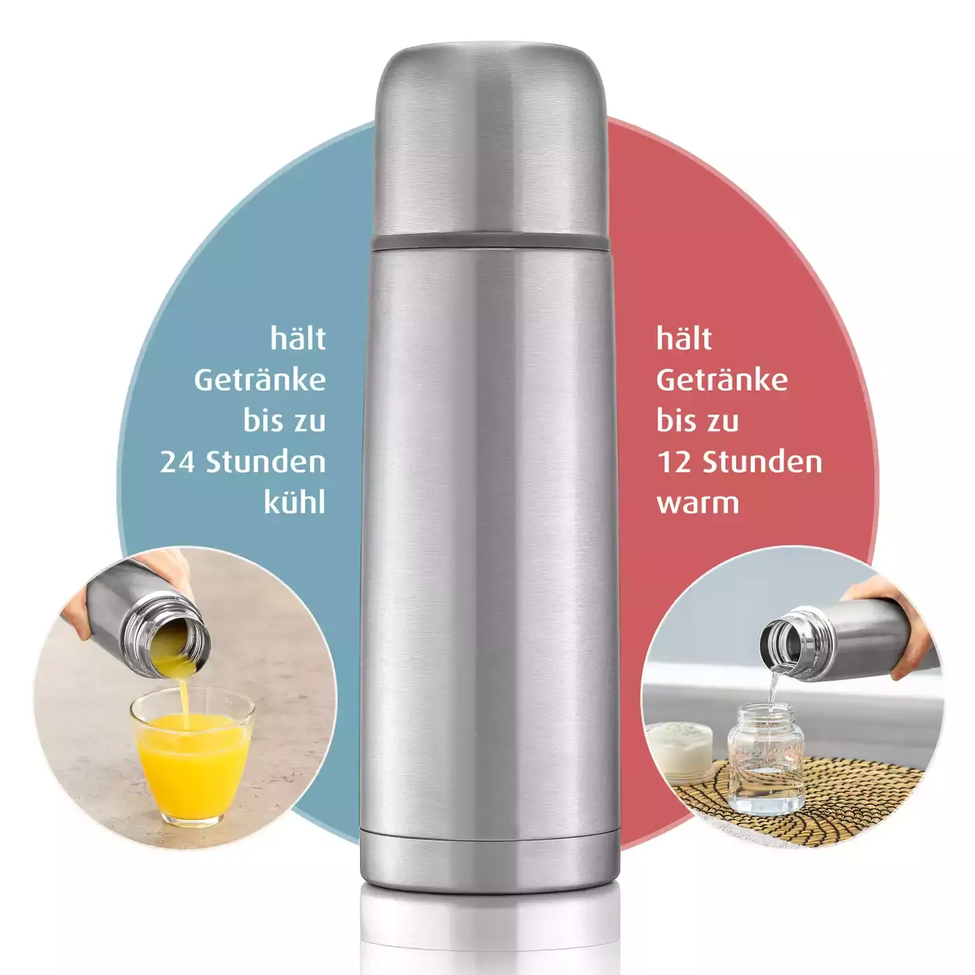 Pure Edelstahl-Isolierflasche 500ml - Jamouz