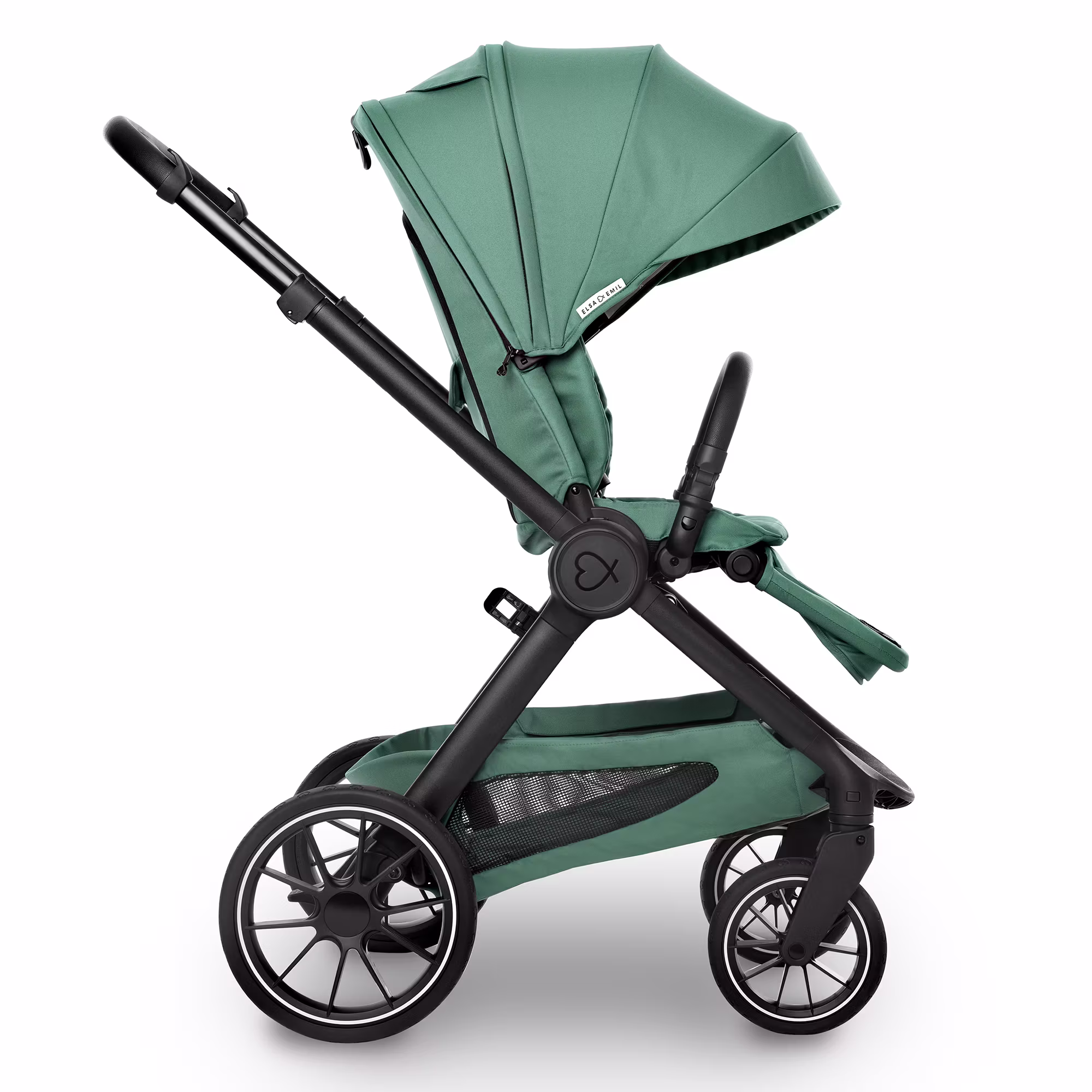 Set ELSA & EMIL Kinderwagen Krokodilgrün mit Organizer - Jamouz