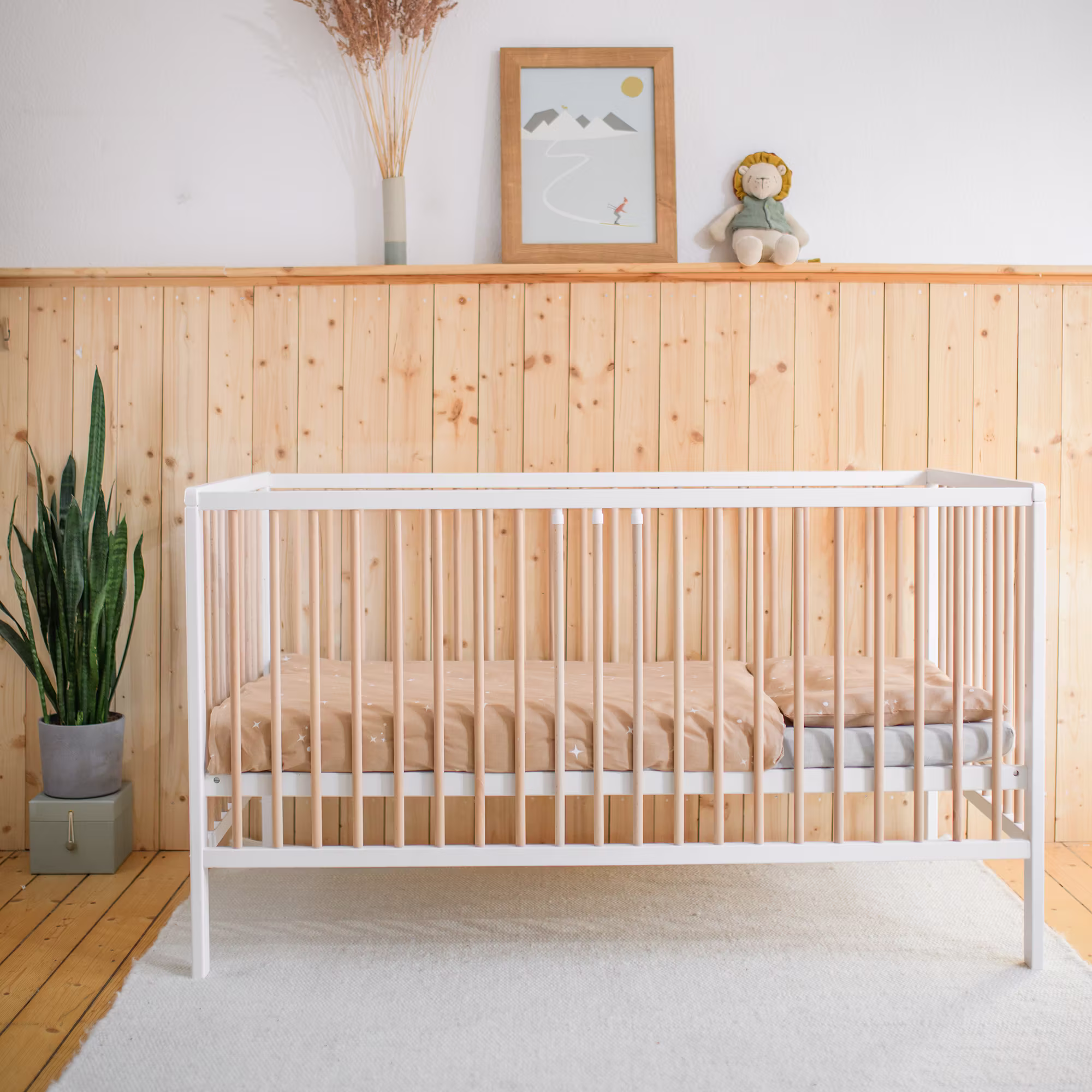 Komplettbett Julia Bicolor Weiß/Natur 70x140cm - Jamouz