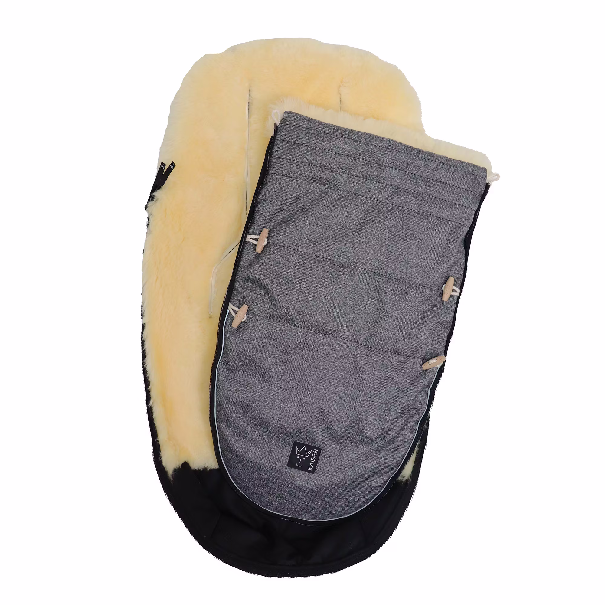 Lammfell Fußssack LOVE THE NATURE Anthracite - Jamouz