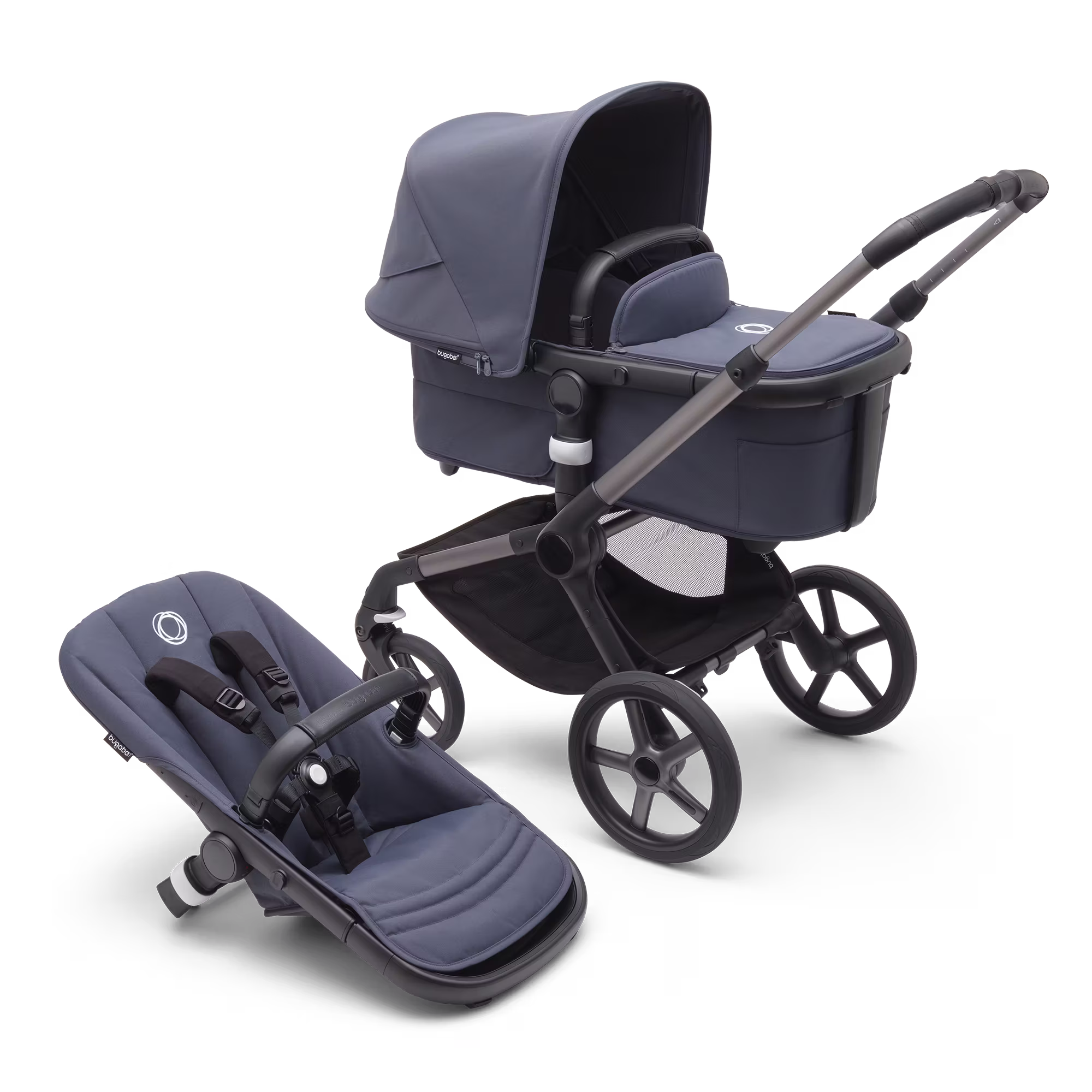 Fox 5 2-in-1 Komfort-Kinderwagen Schwarz/Forest Green - Jamouz