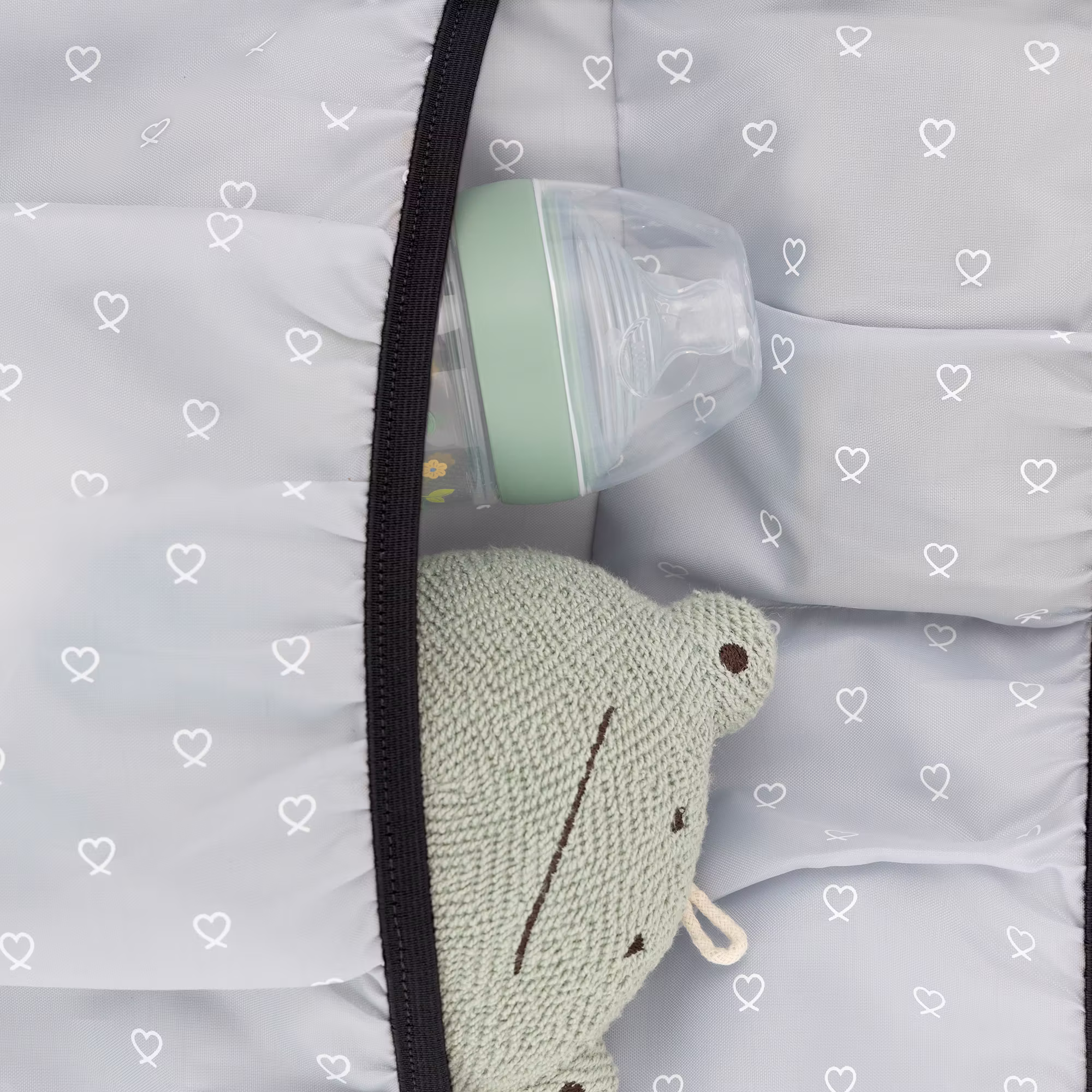 Set ELSA & EMIL Kinderwagen Elefantengrau mit Henkel-Rucksack - Jamouz