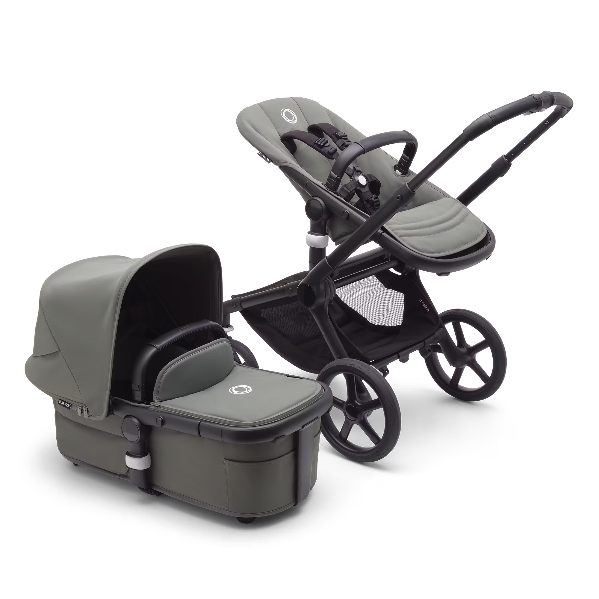 Fox 5 2-in-1 Komfort-Kinderwagen Schwarz/Forest Green - Jamouz