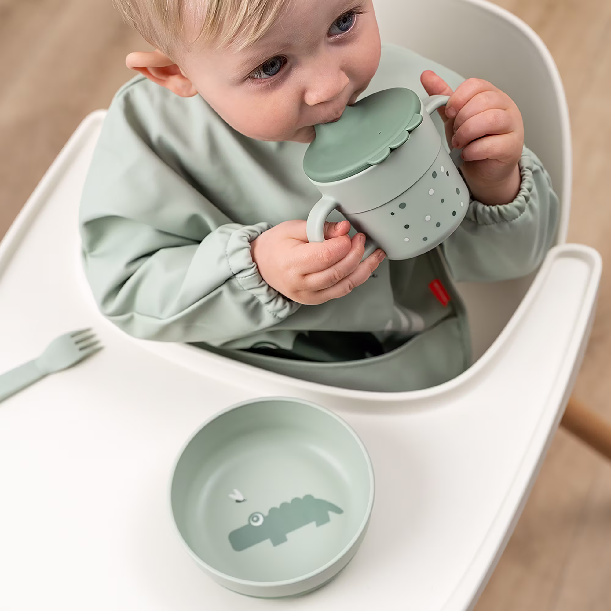 Foodie Trinklernbecher Happy Dots Blau - Jamouz
