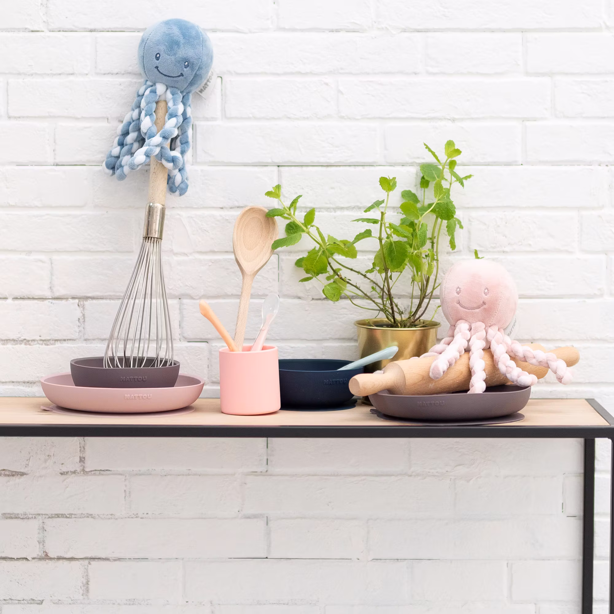 Esslern-Set rosa/aubergine - Jamouz