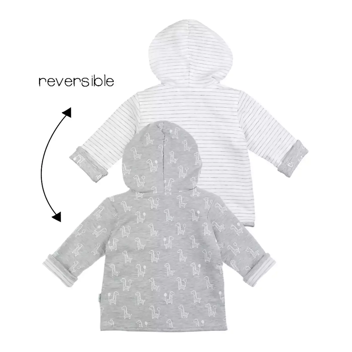 Wendejacke m. Kapuze grau mel Giraffe Grau Melange - Jamouz