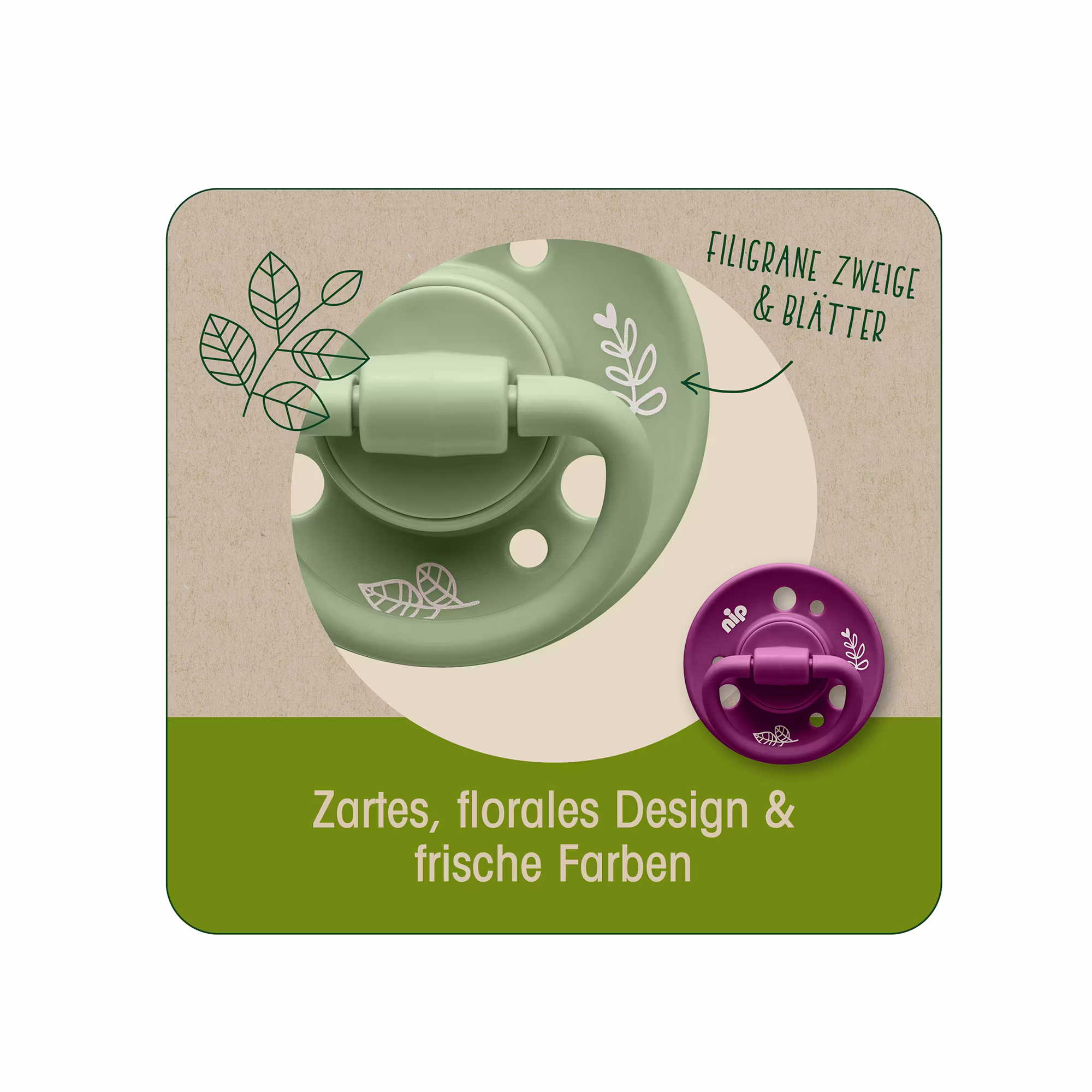 Beruhigungssauger Cherry Green 6+ Monate - Jamouz