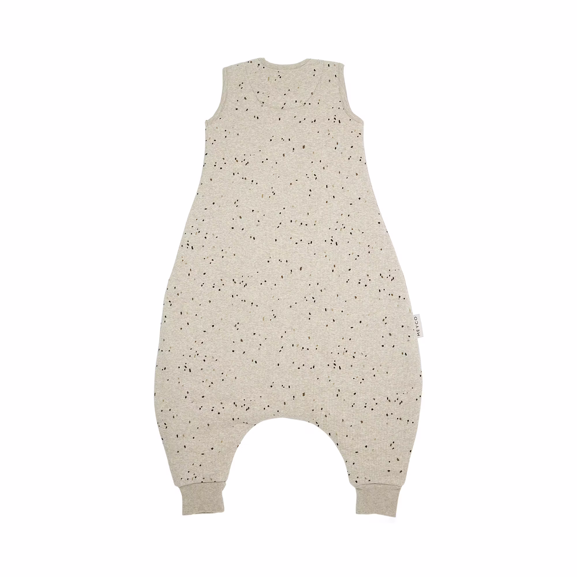 Schlafoverall Jumper Rib Mini Spot Sand Melange 92cm - Jamouz