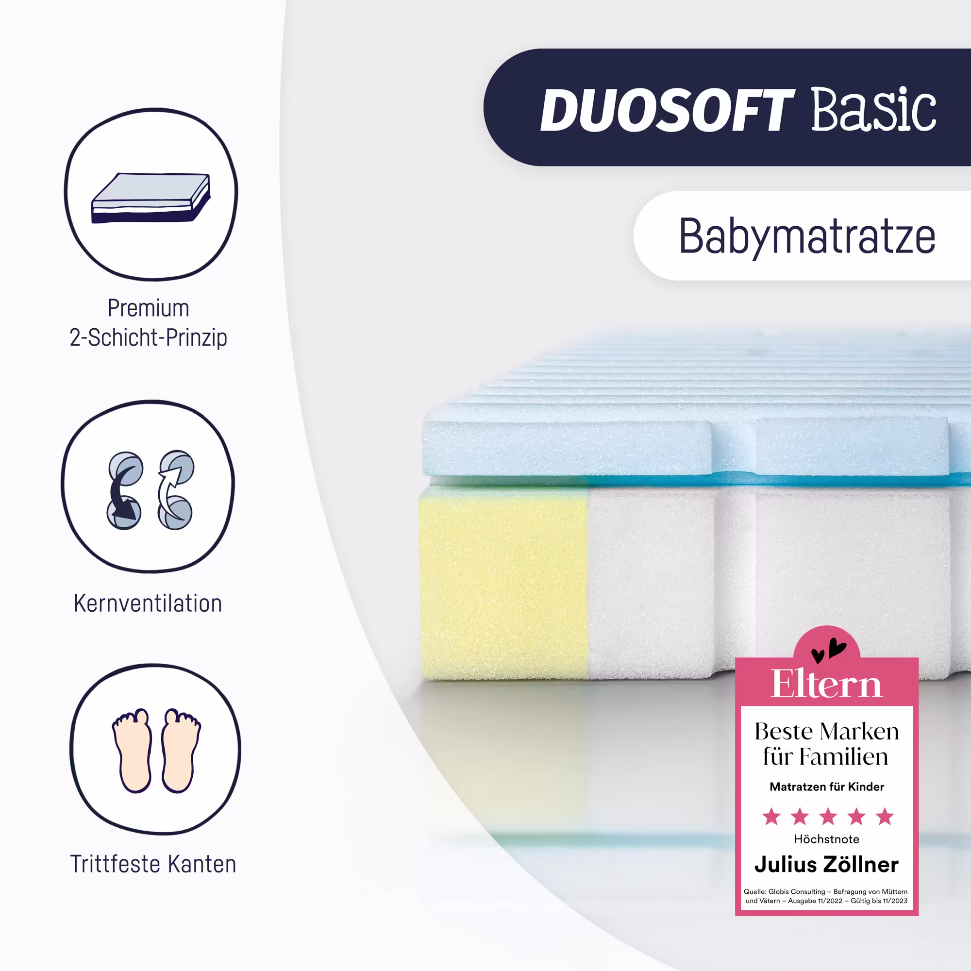 Matratze Duosoft Basic 70 x 140 cm - Jamouz