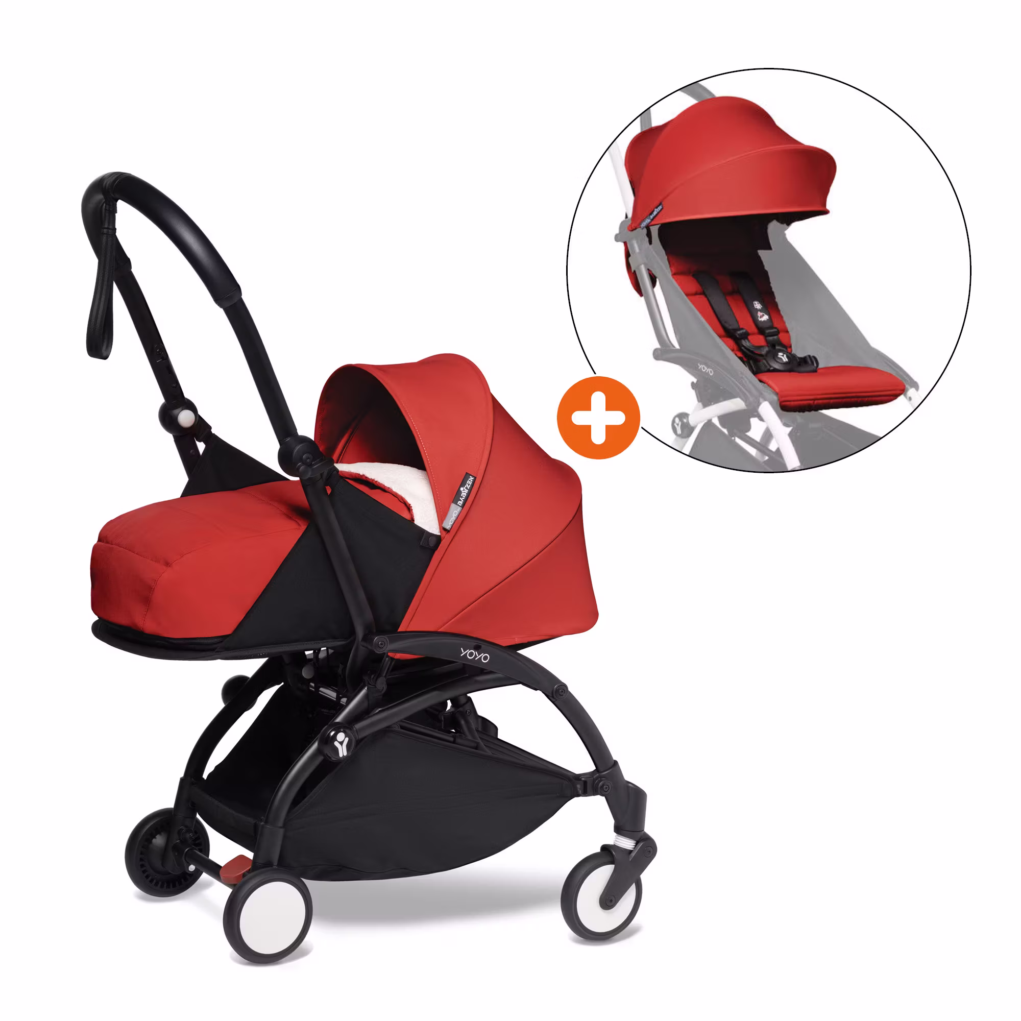 Set YOYO² Gestell und Neugeborenen-Set mit 6+ Textil-Set Red - Jamouz