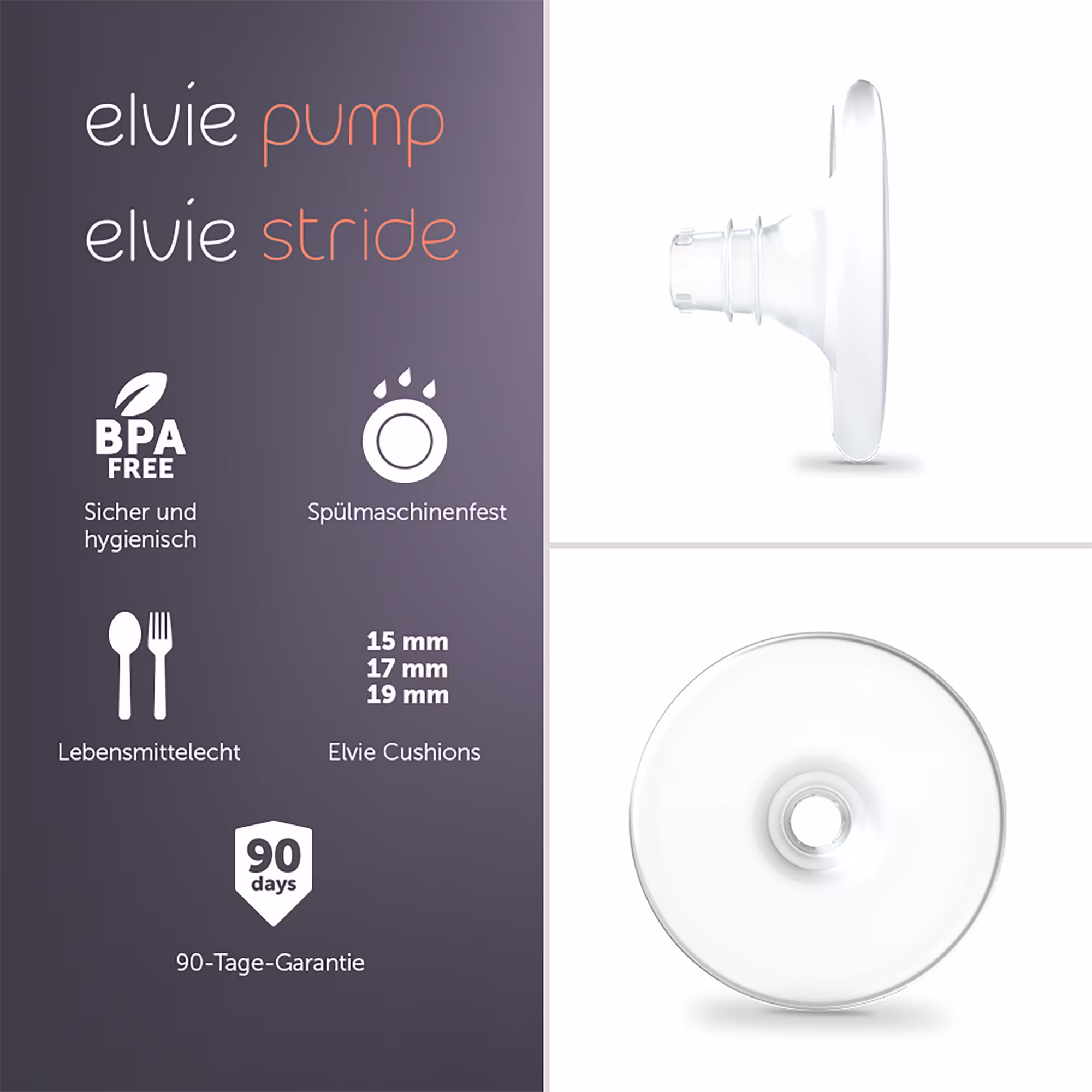 2er Pack Stillhütchen für Elvie Pump/Stride L 19mm - Jamouz