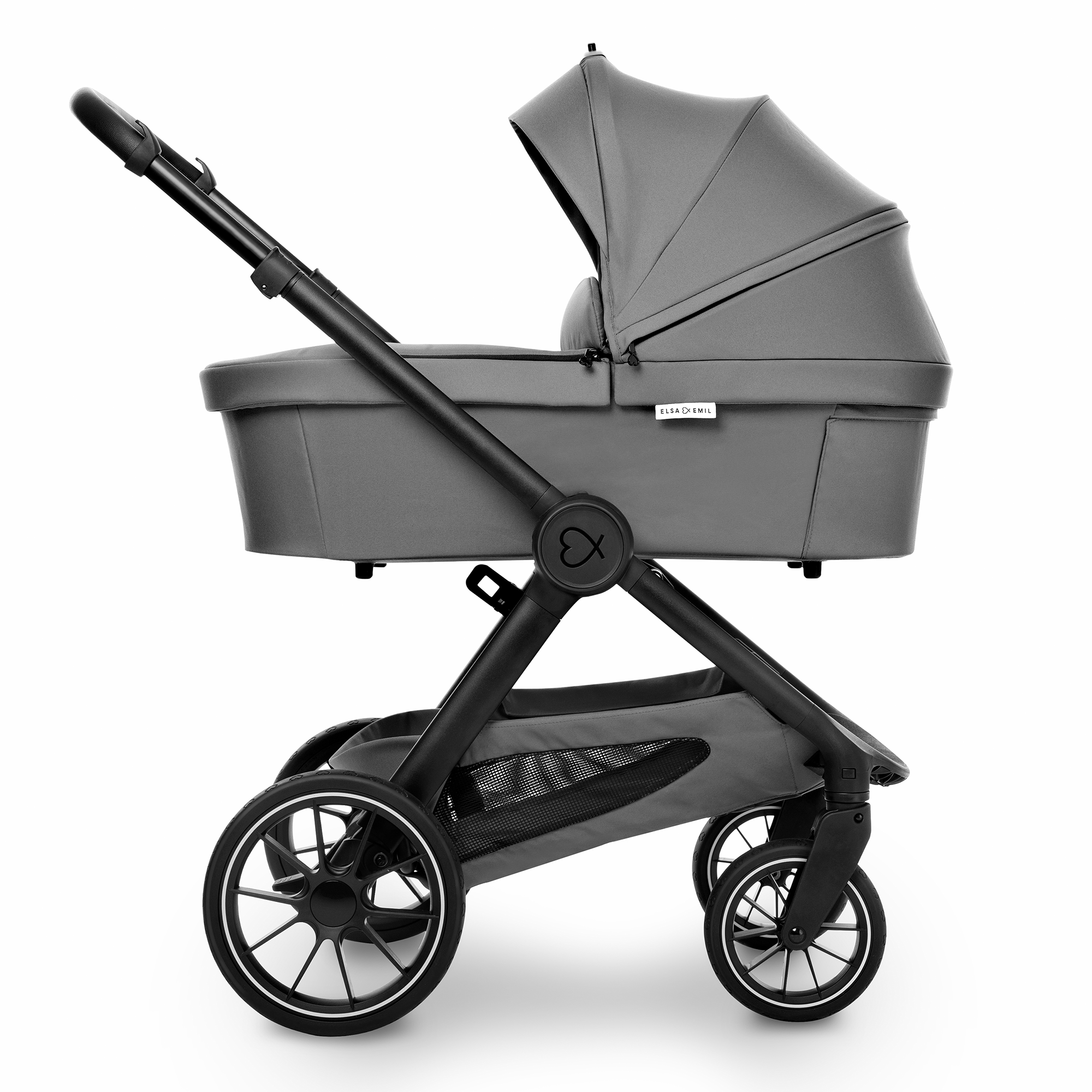 Set ELSA & EMIL Kinderwagen Elefantengrau mit Henkel-Rucksack - Jamouz