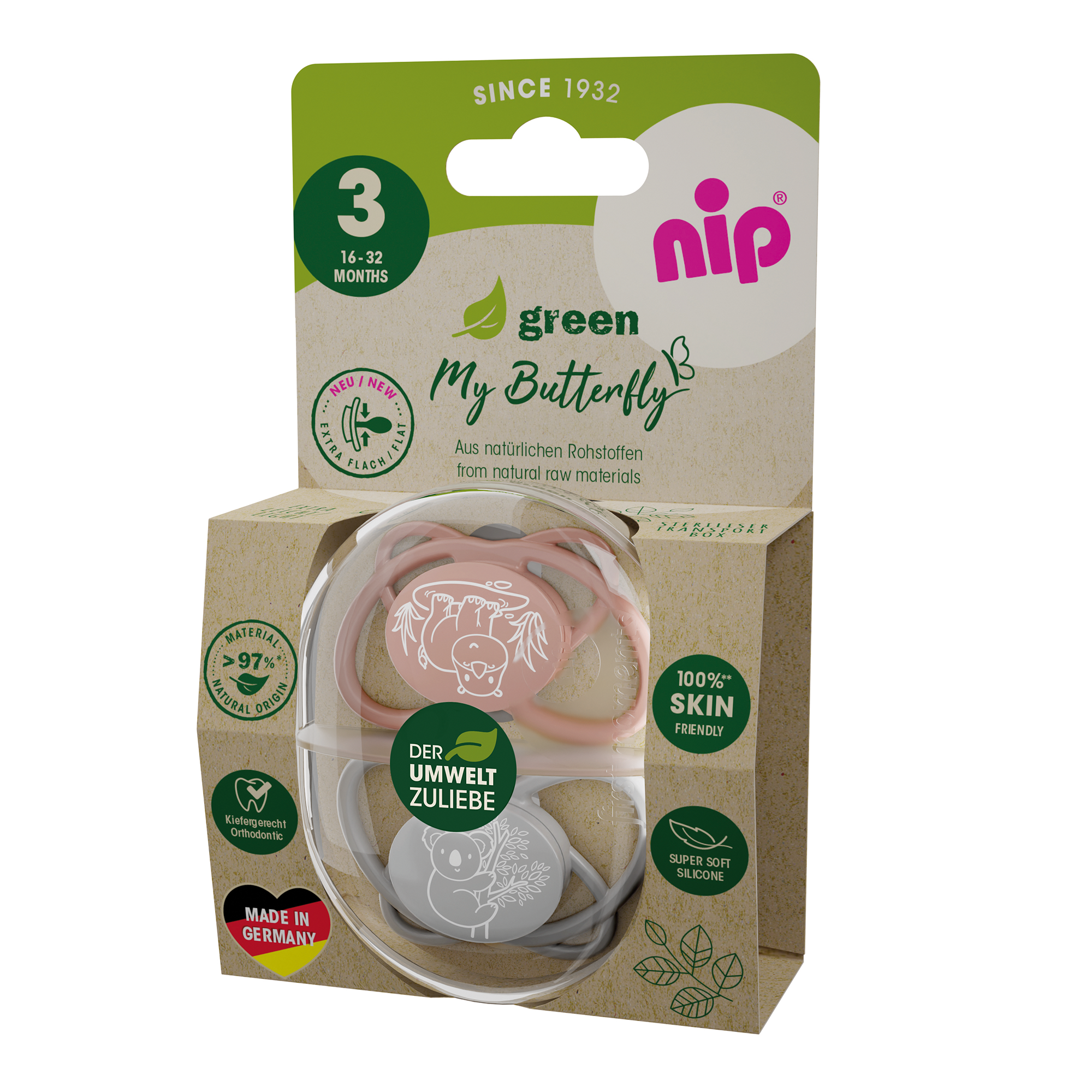 Beruhigungssauger My Butterfly Green 16 - 32 Monate - Jamouz