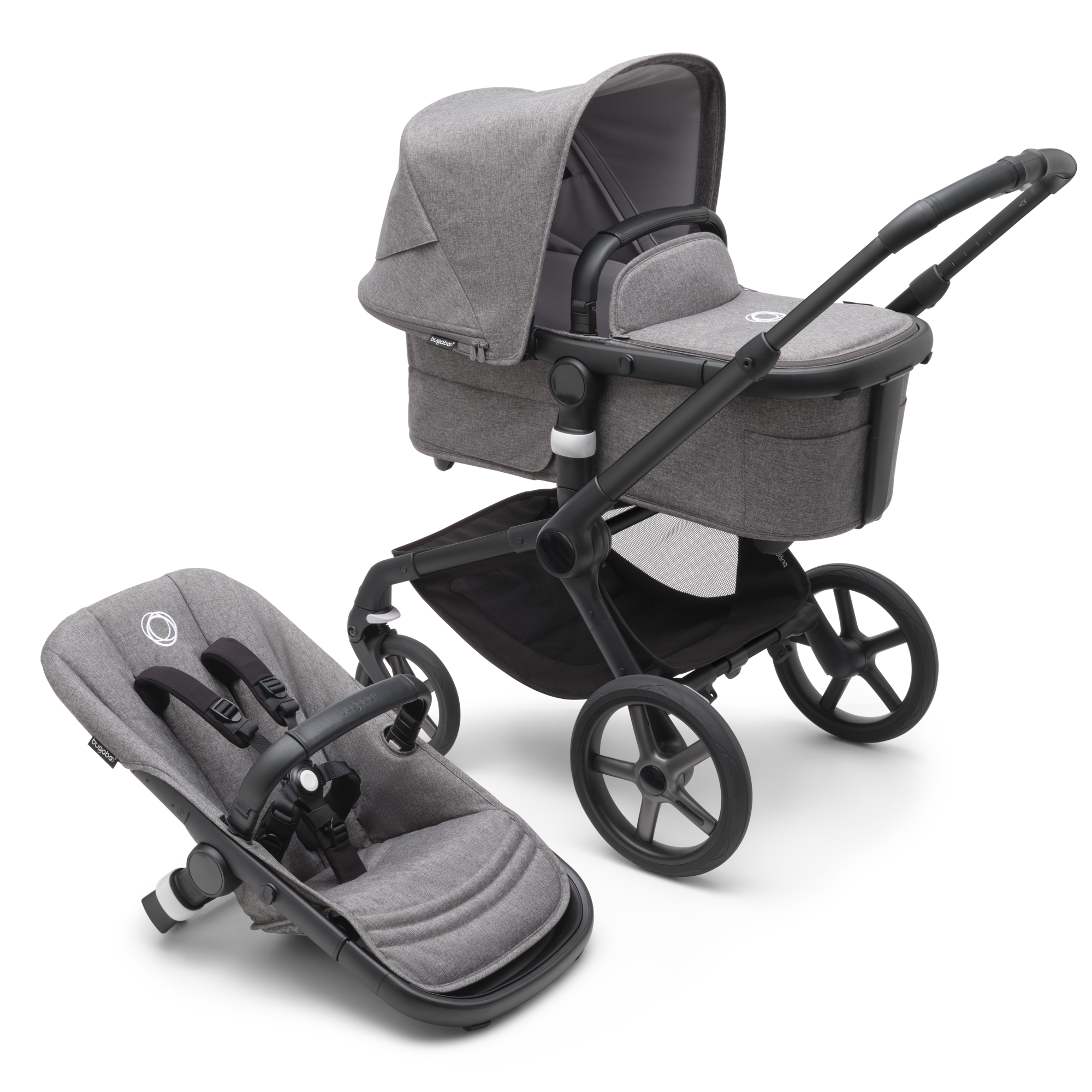 Fox 5 2-in-1 Komfort-Kinderwagen Schwarz/Forest Green - Jamouz