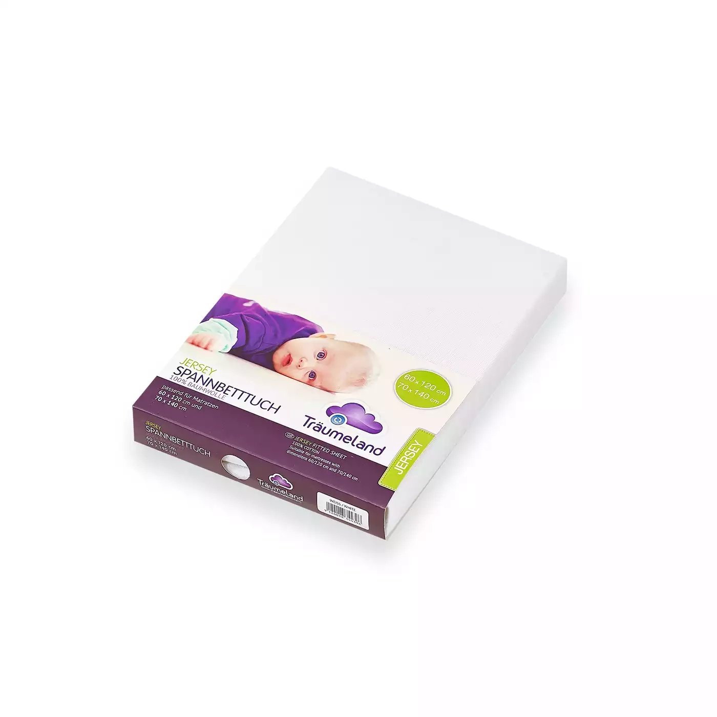 Spannbetttuch Jersey weiß extra hoch - Jamouz