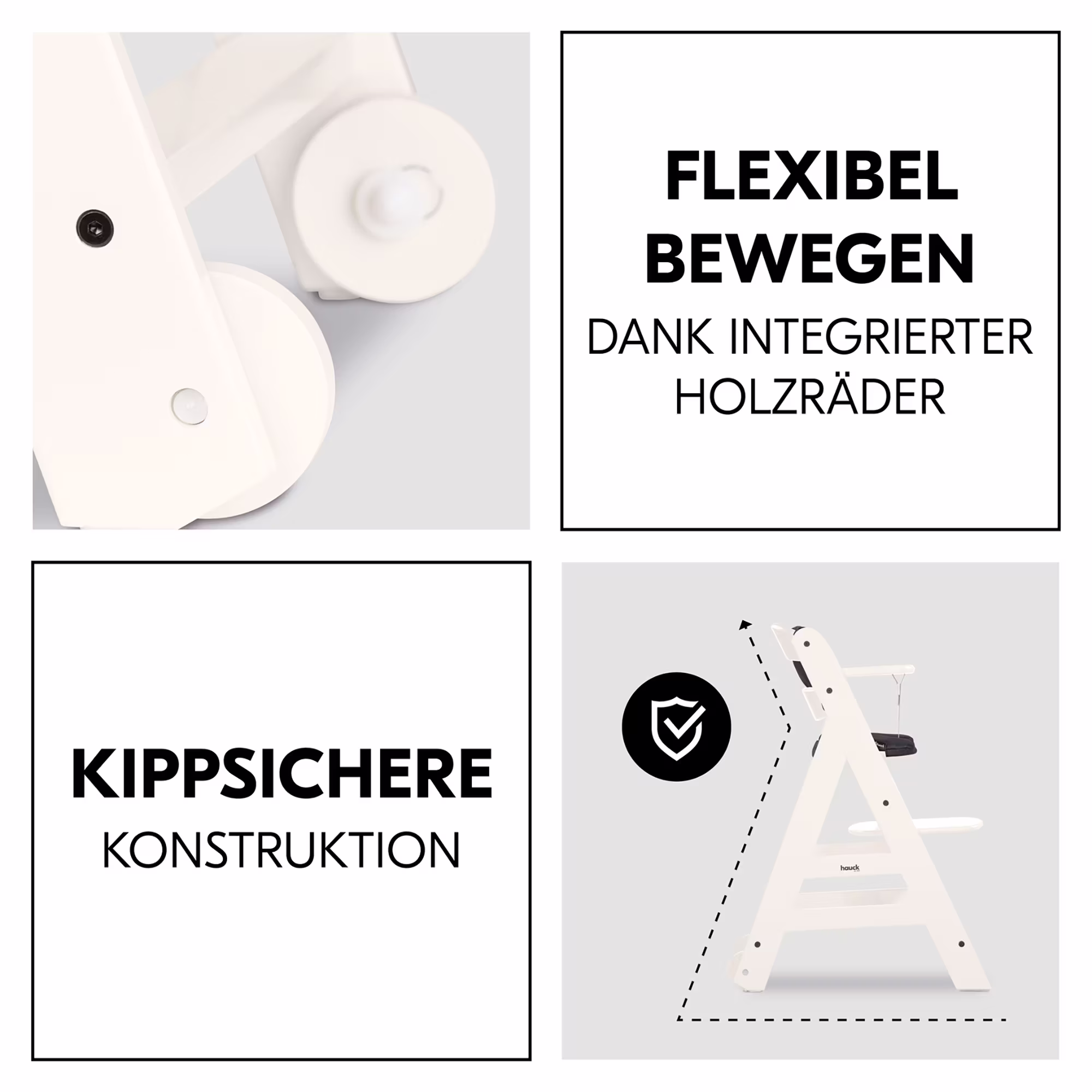 Beta+ White mit Sitzauflage Anthrazit - Jamouz