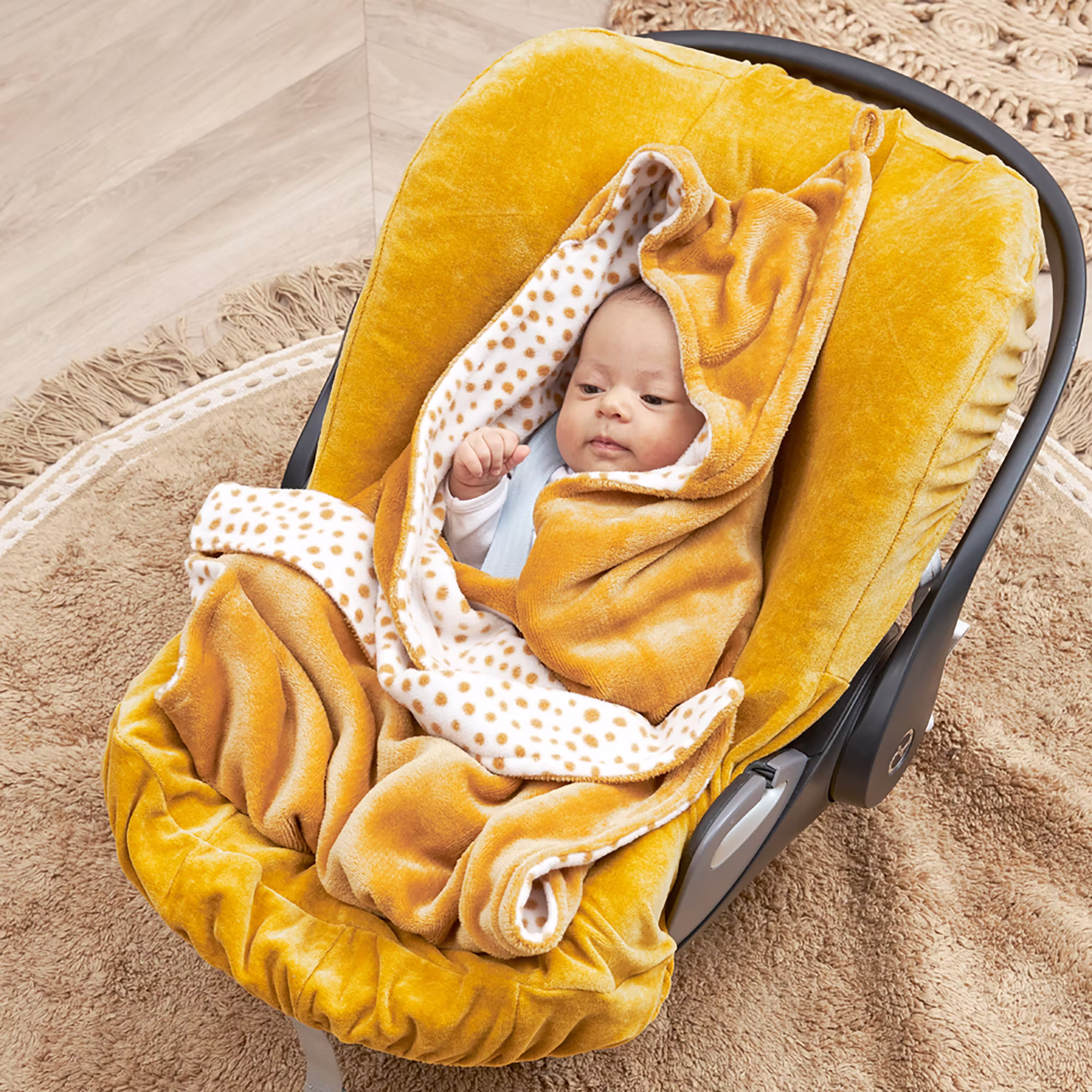 Einschlagdecke Fleece Cheetah Honey Gold - Jamouz