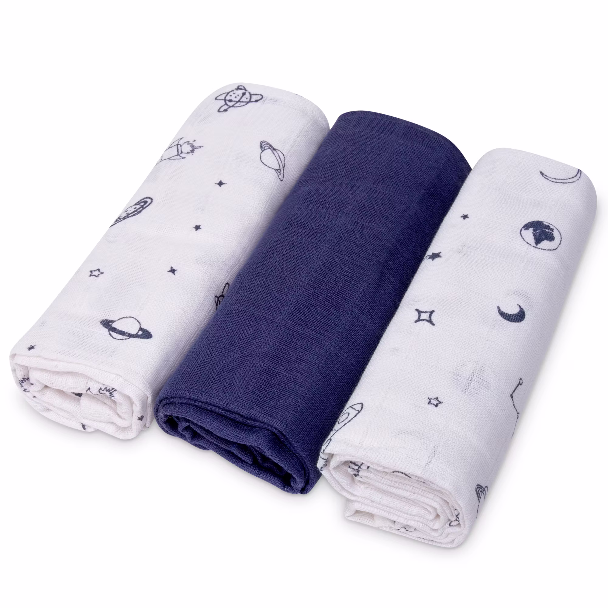 3er Set Mullwindeln Sonne 80 x 80 cm - Jamouz