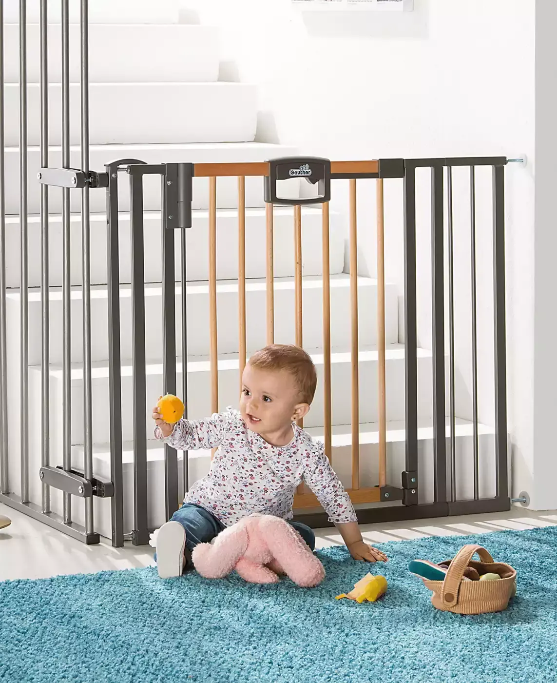 Treppenschutzgitter Easylock Wood Plus 84,5 - 92,5 cm - Jamouz