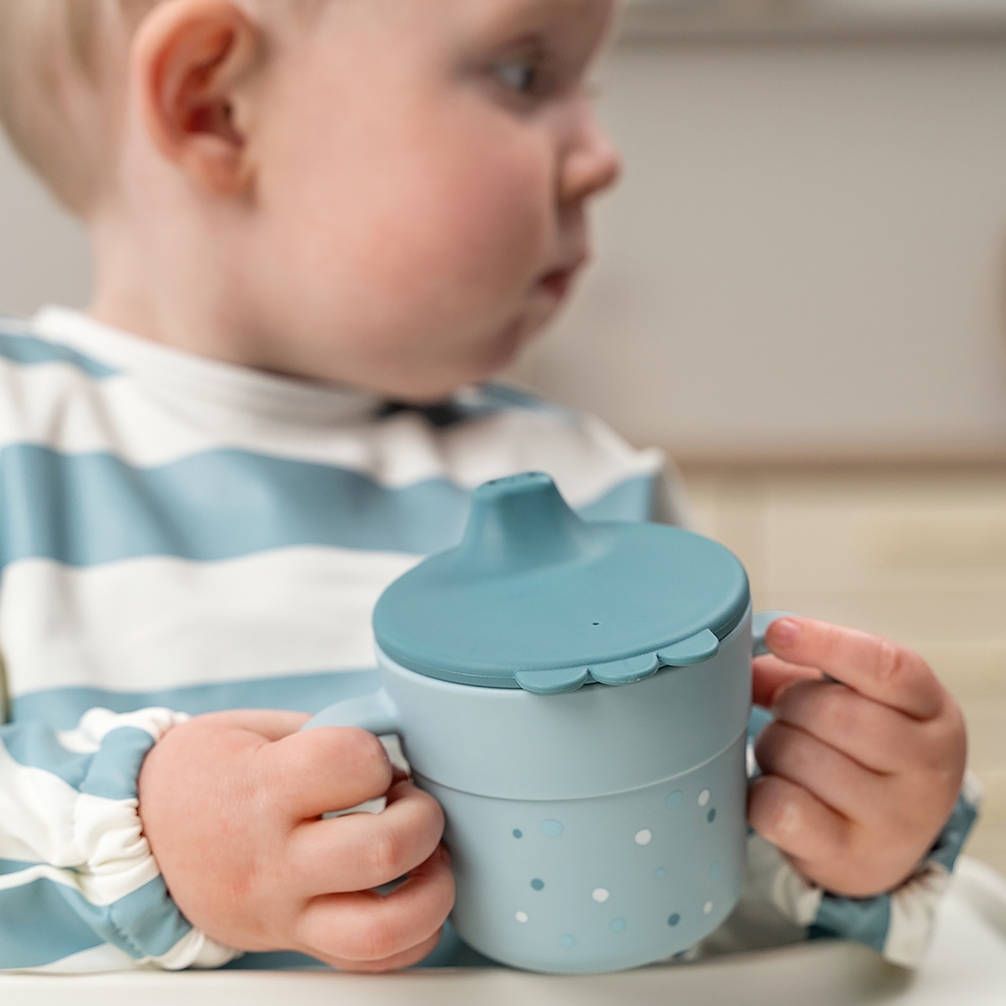 Foodie Trinklernbecher Happy Dots Blau - Jamouz