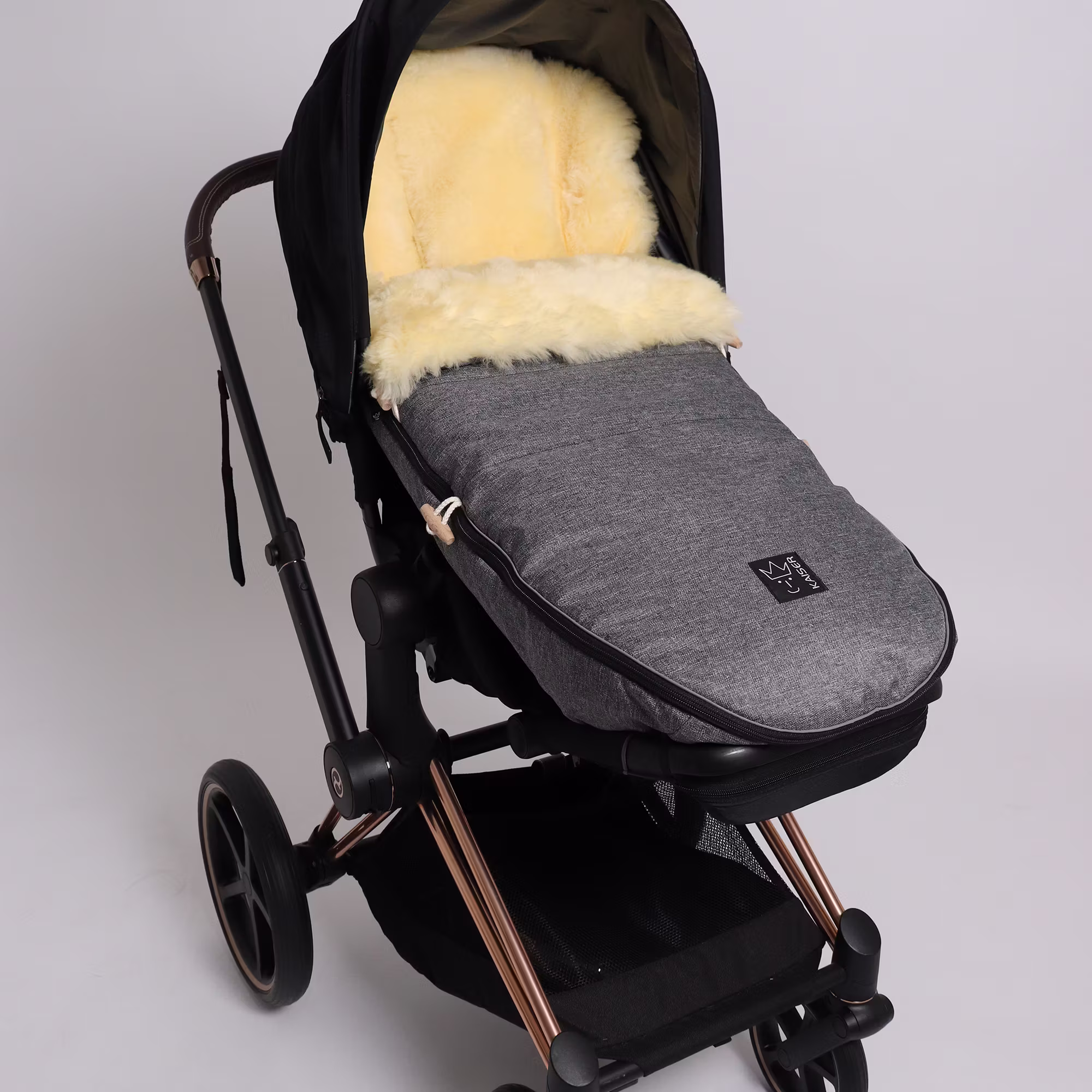 Lammfell Fußssack LOVE THE NATURE Anthracite - Jamouz