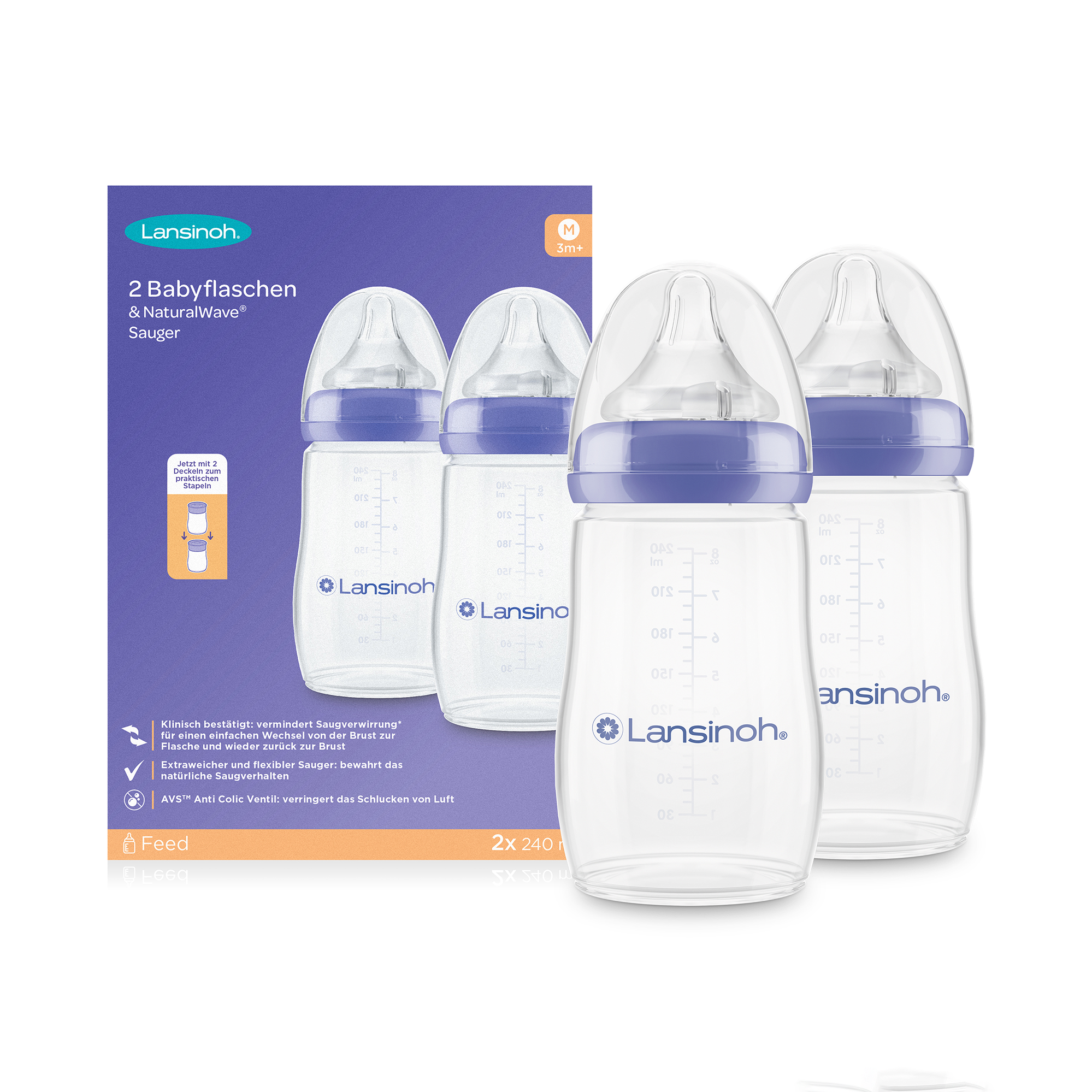 Set Babyflaschen NaturalWave Größe M - Jamouz