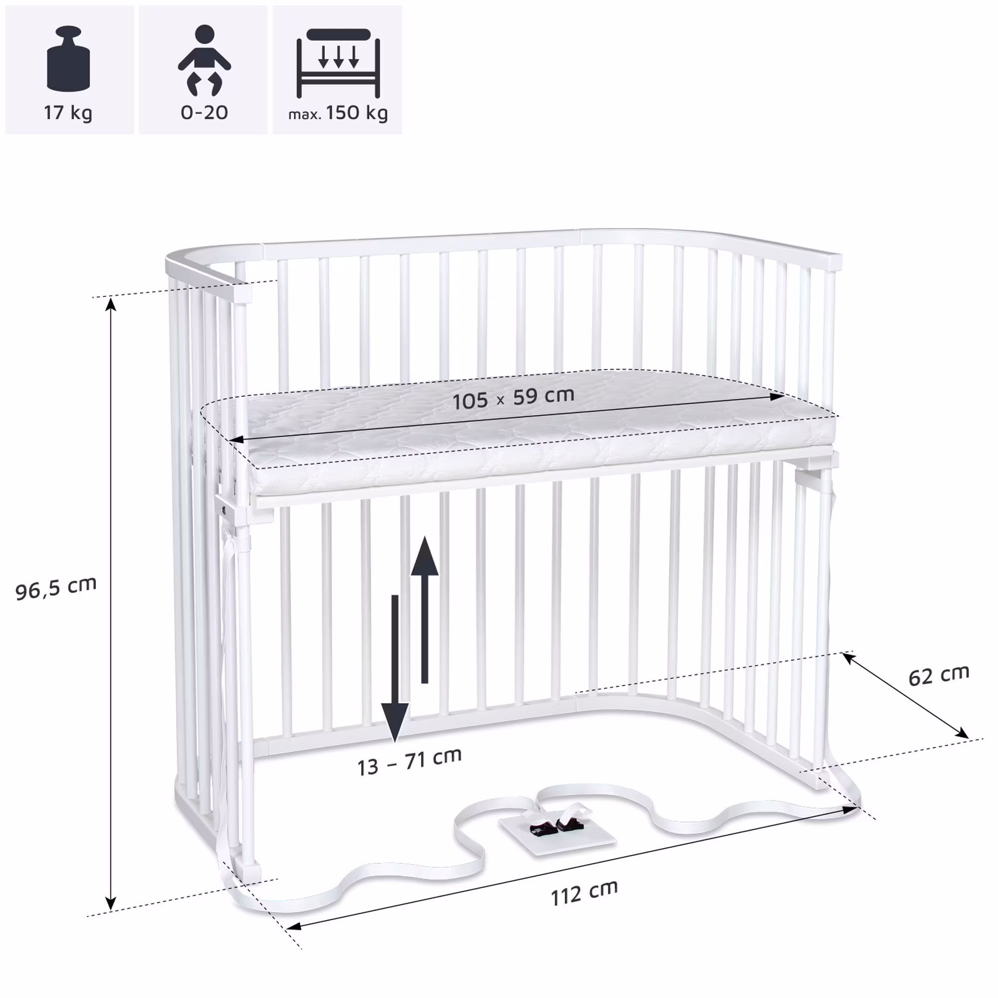 babybay Boxspring XXL weiß - Jamouz