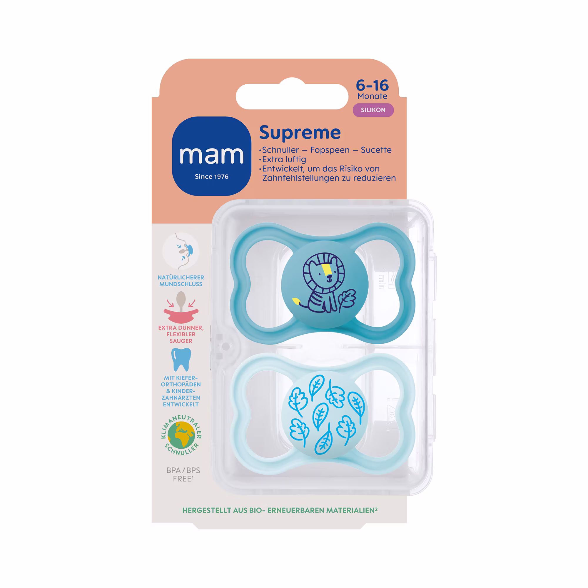 Beruhigungssauger Supreme Silikon 6 - 16 Monate - Jamouz