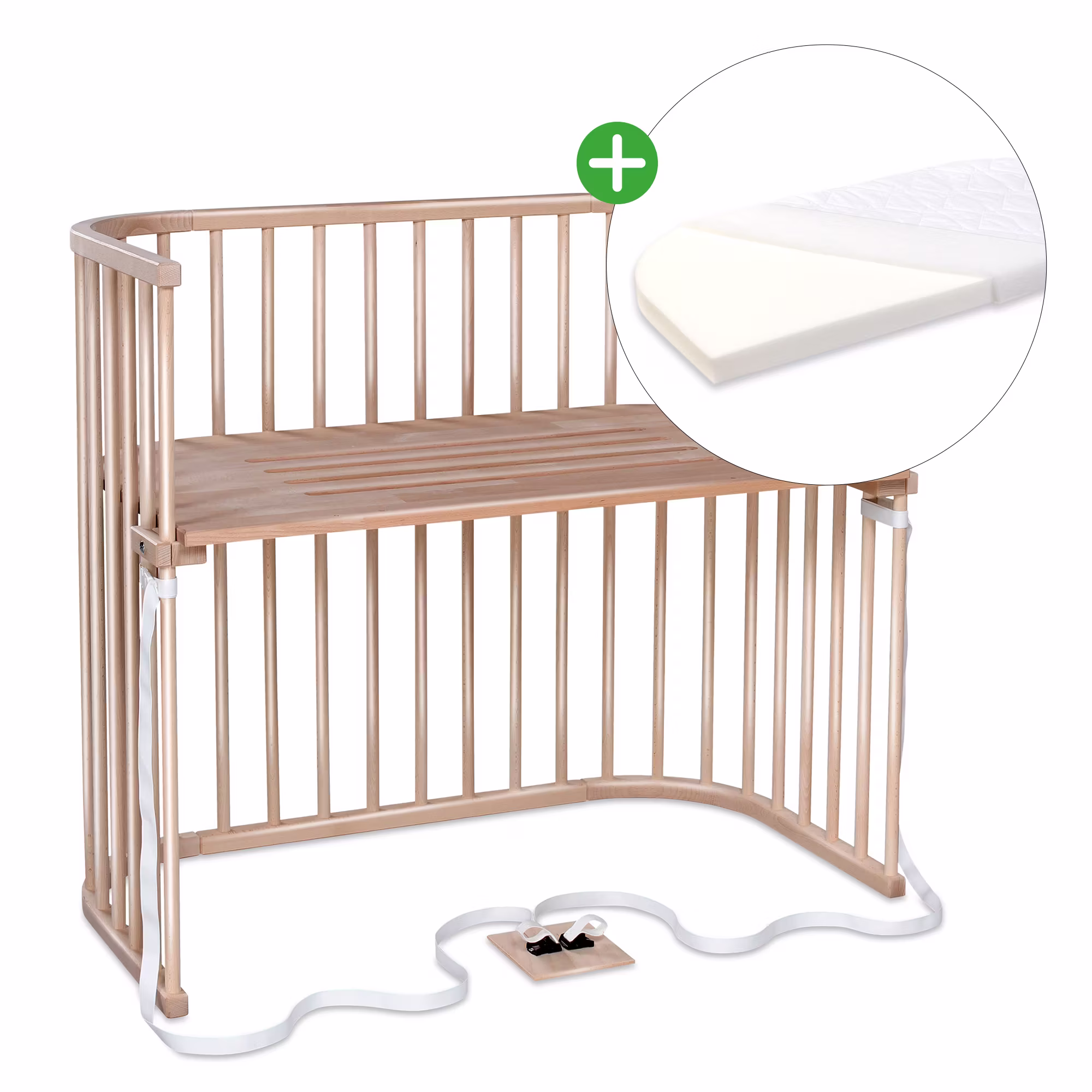 Set babybay Boxspring XXL natur mit Matratze Classic Cotton Soft - Jamouz