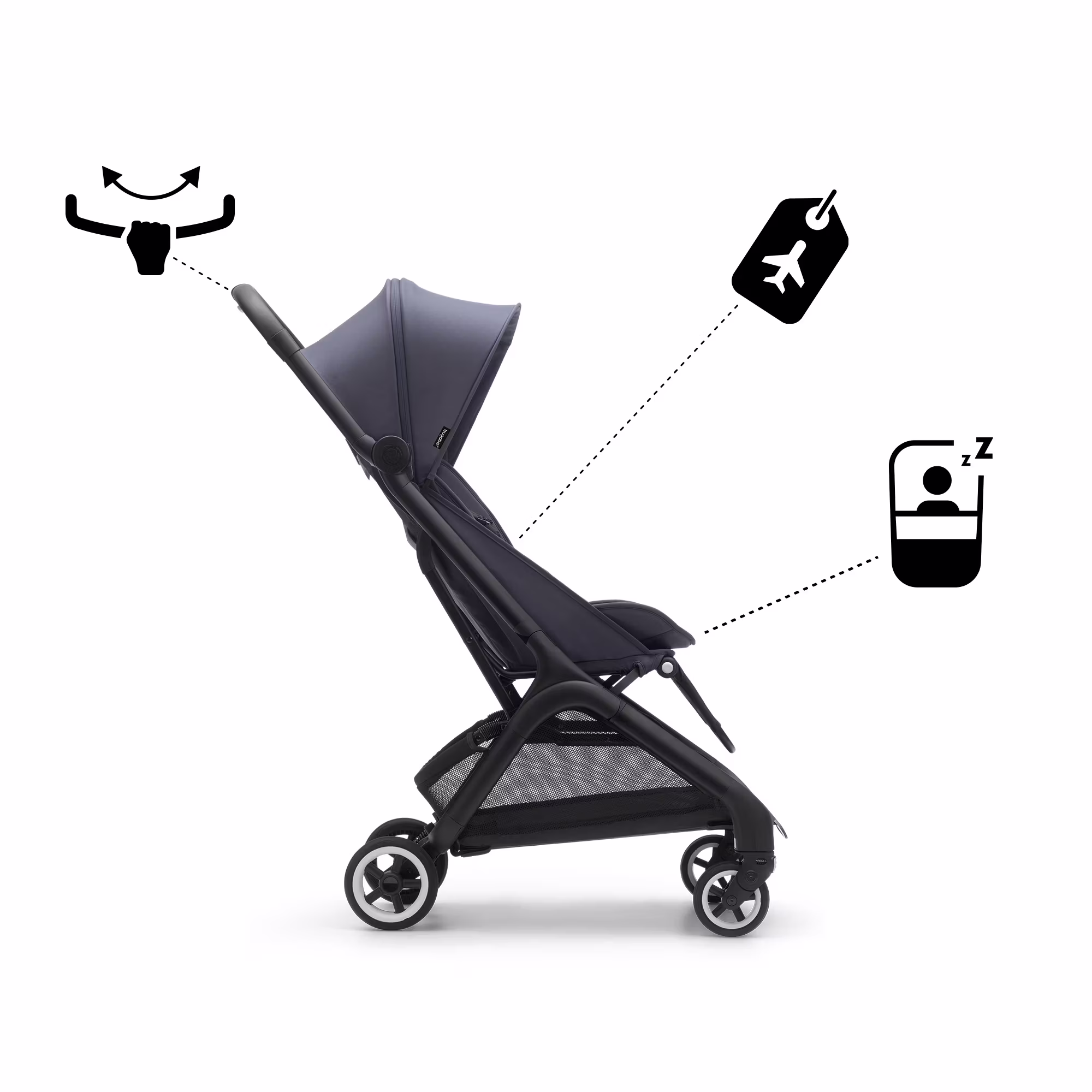 Butterfly Reise-Kinderwagen Stormy Blue - Jamouz