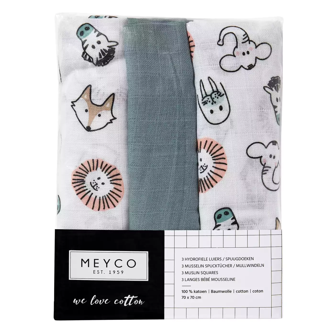 Mullwindeln Animal Green - Jamouz